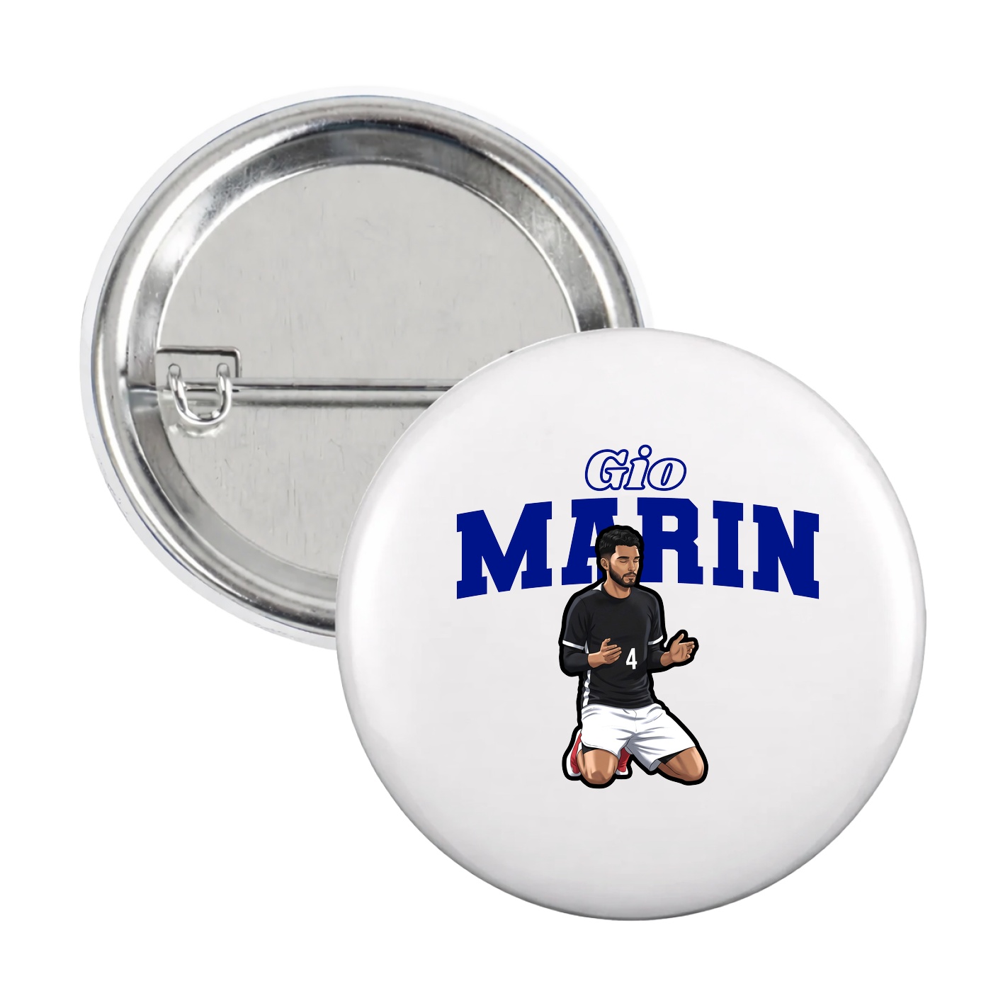 Game Day Button — Name Arch in White