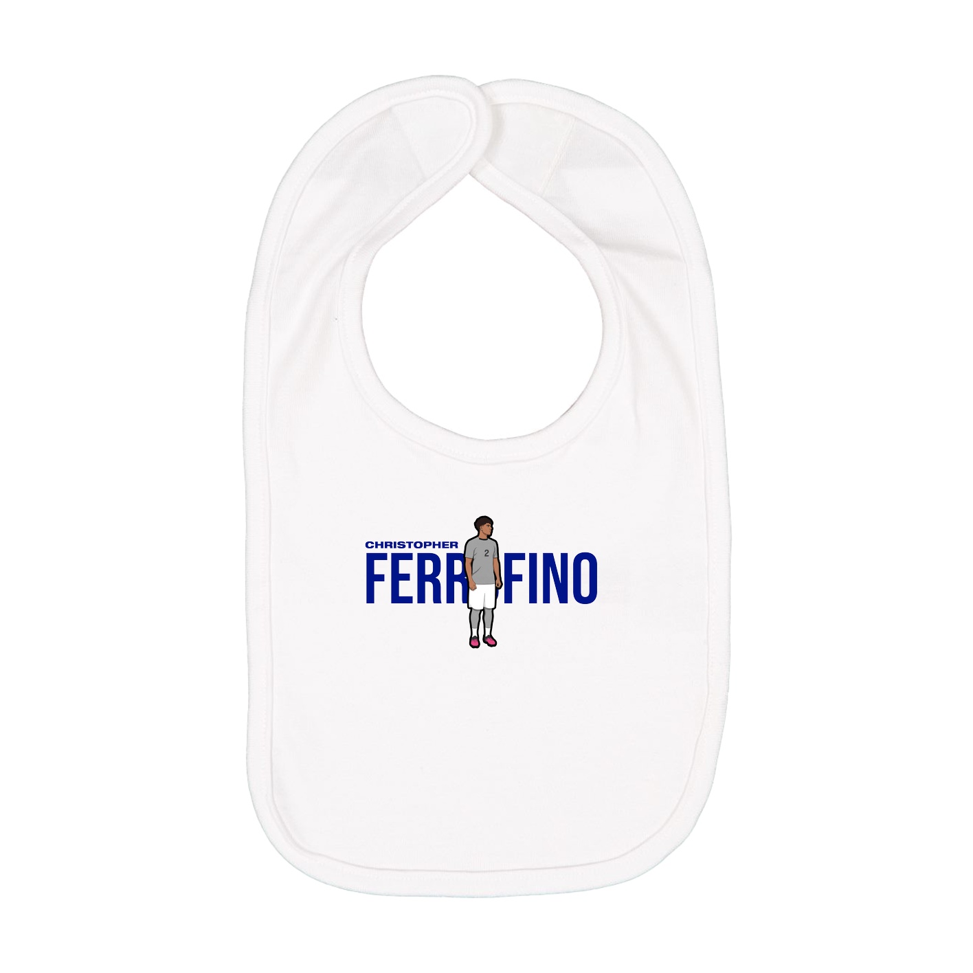 Infant Bib — Player Name in White
