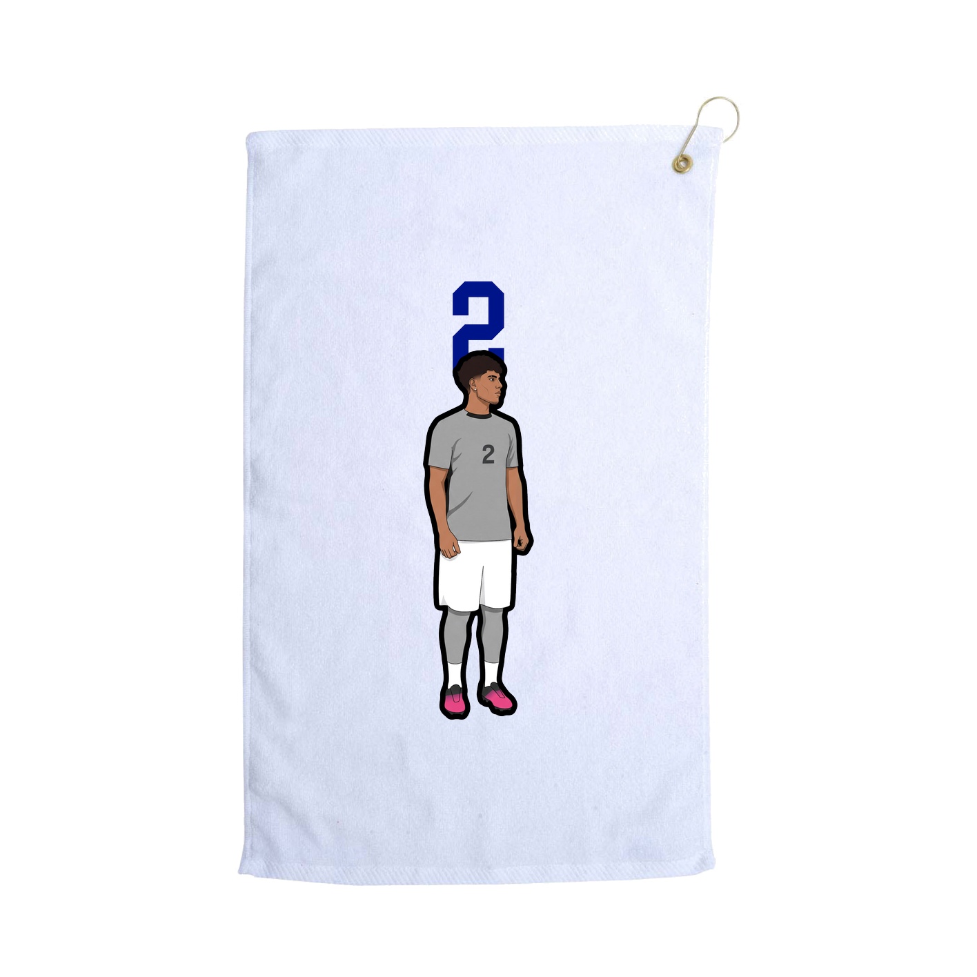 Golf Towel — Number Top in White