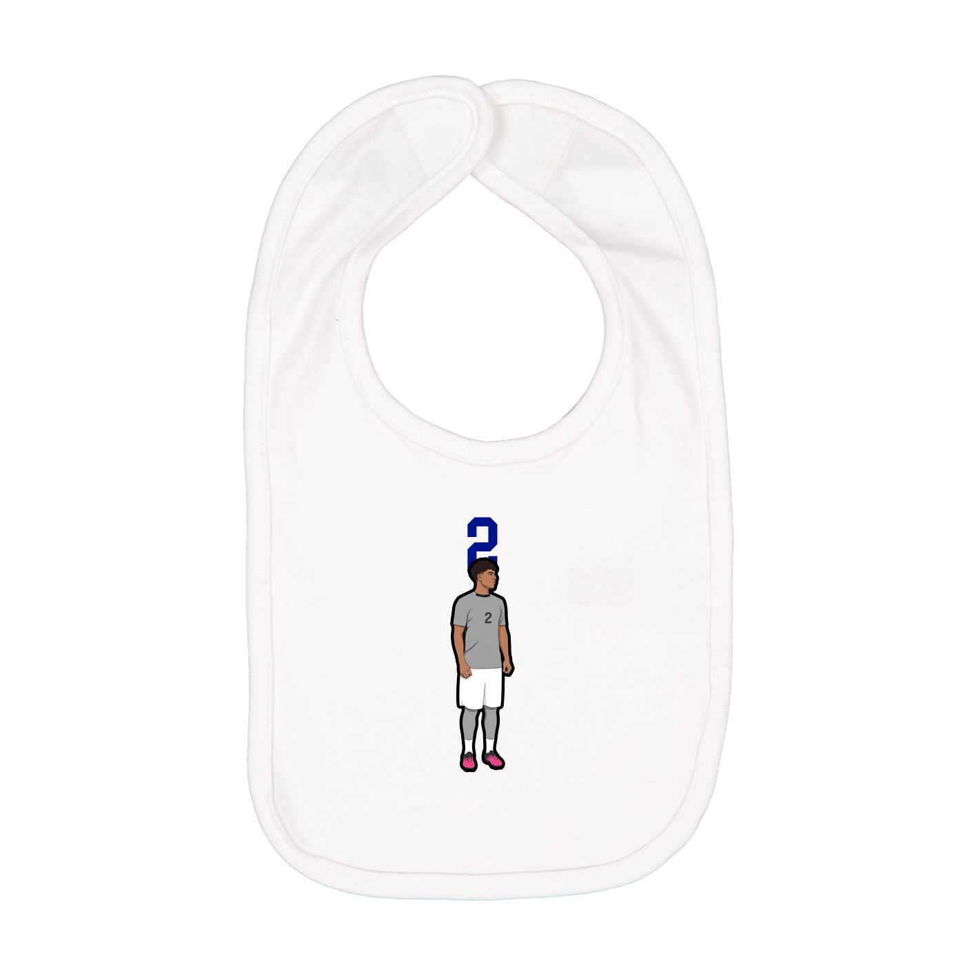 Infant Bib — Number Top in White