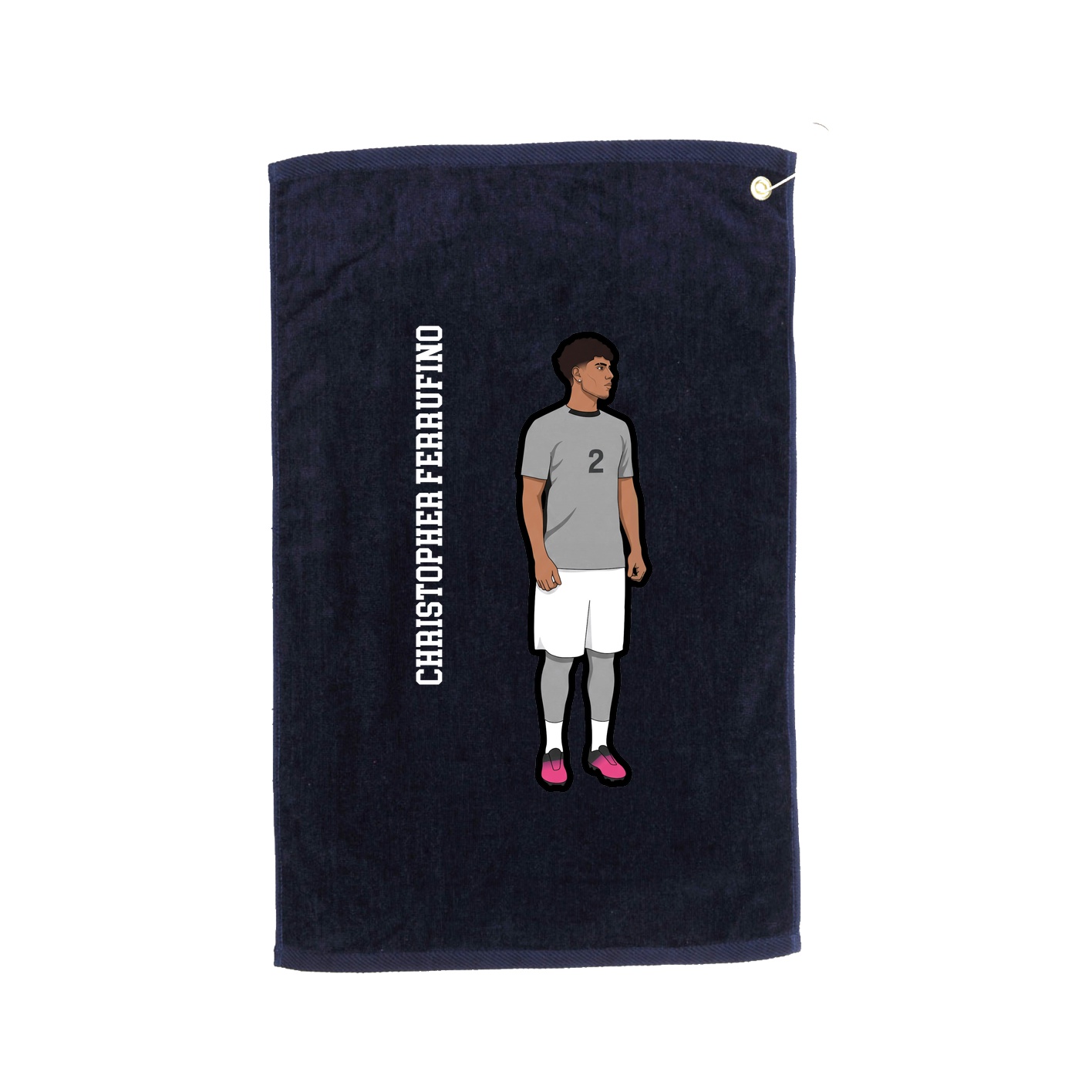 Golf Towel — Name Vertical in Navy