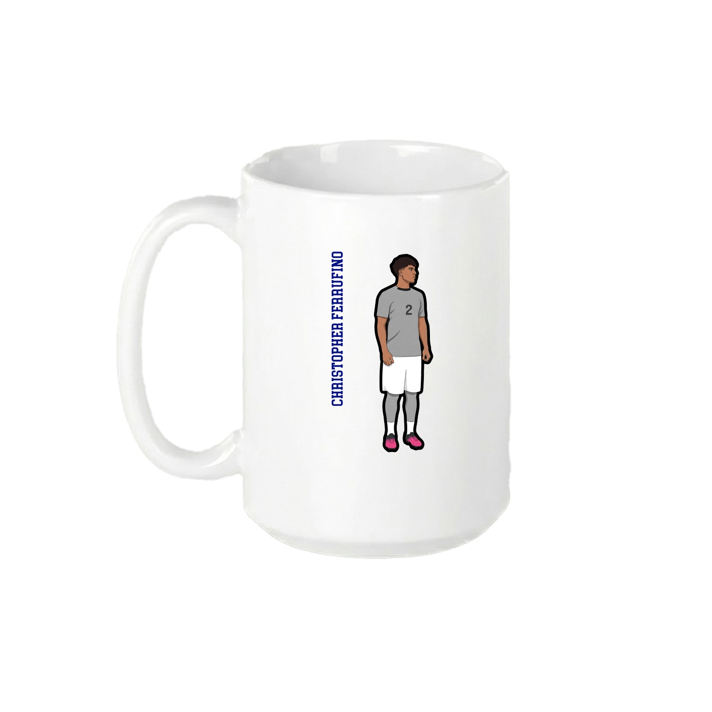 15oz Coffee Mug — Name Vertical in White