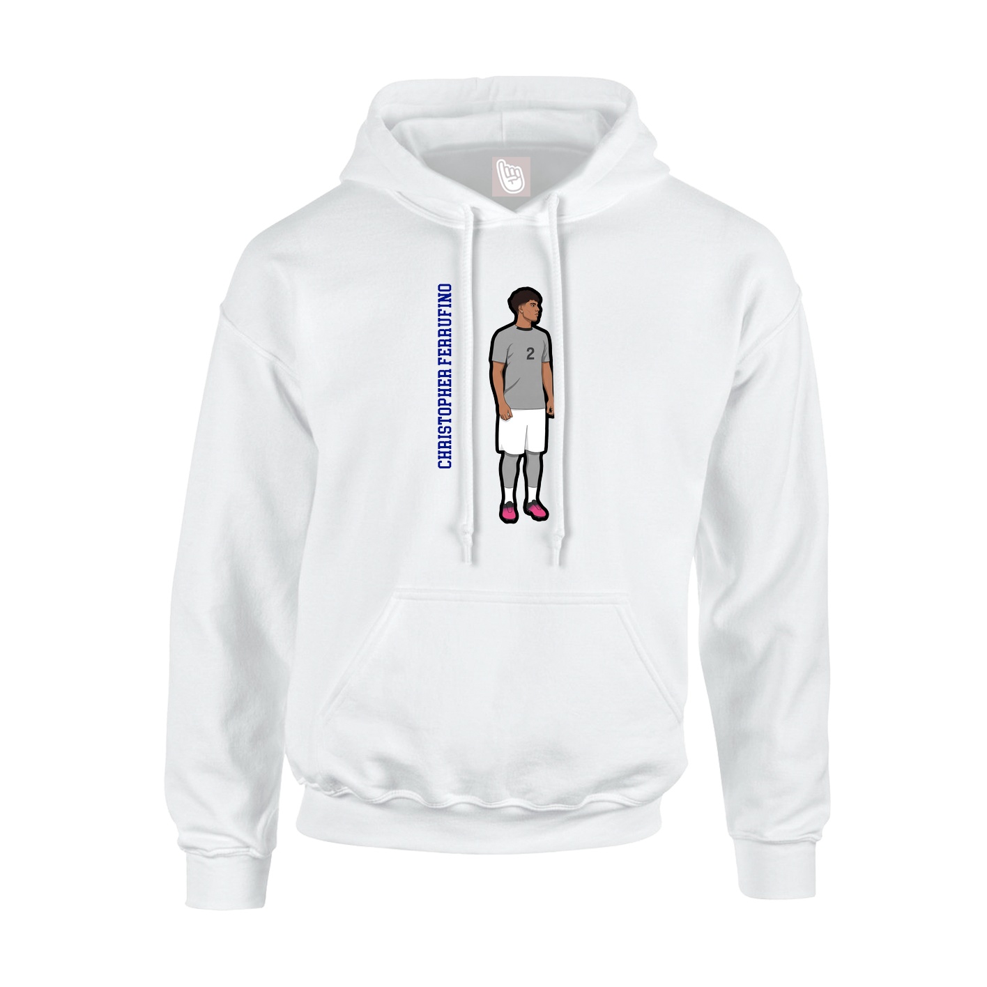 Hoodie — Name Vertical in White