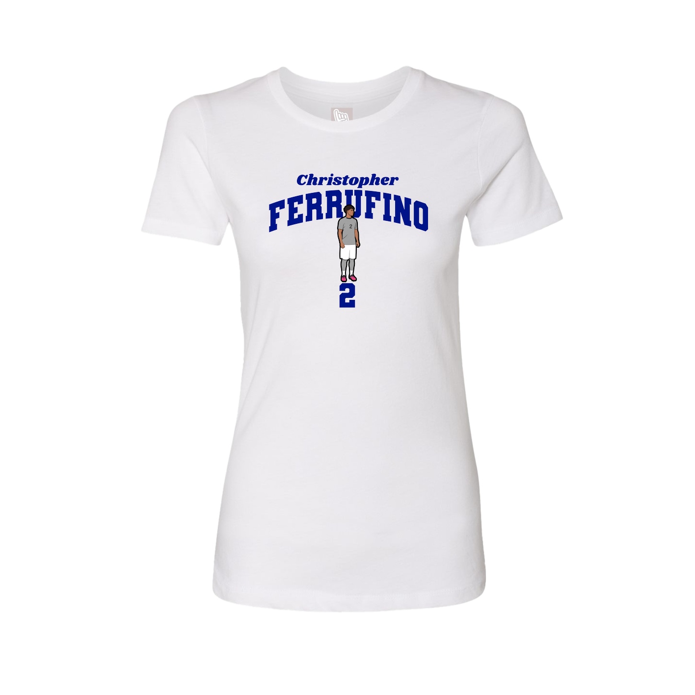 Fitted Women's Tee — Signature Arch in White