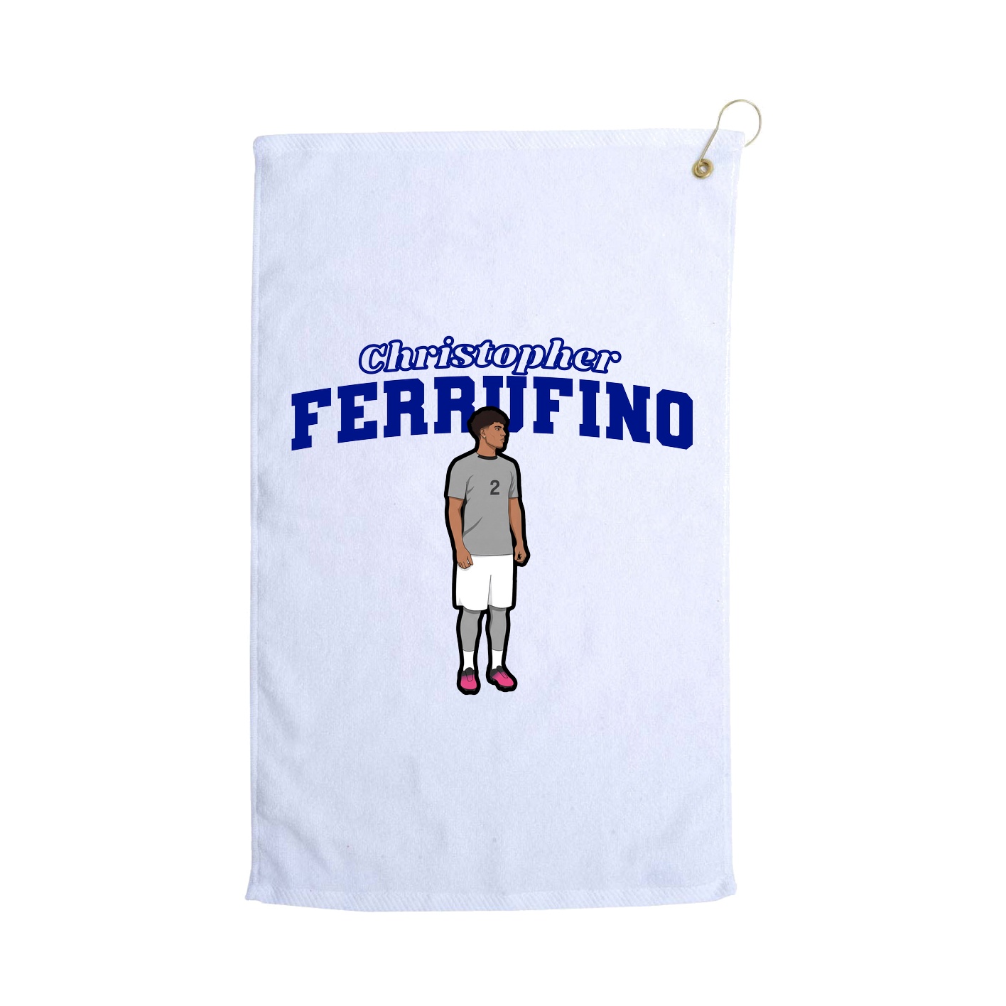 Golf Towel — Name Arch in White