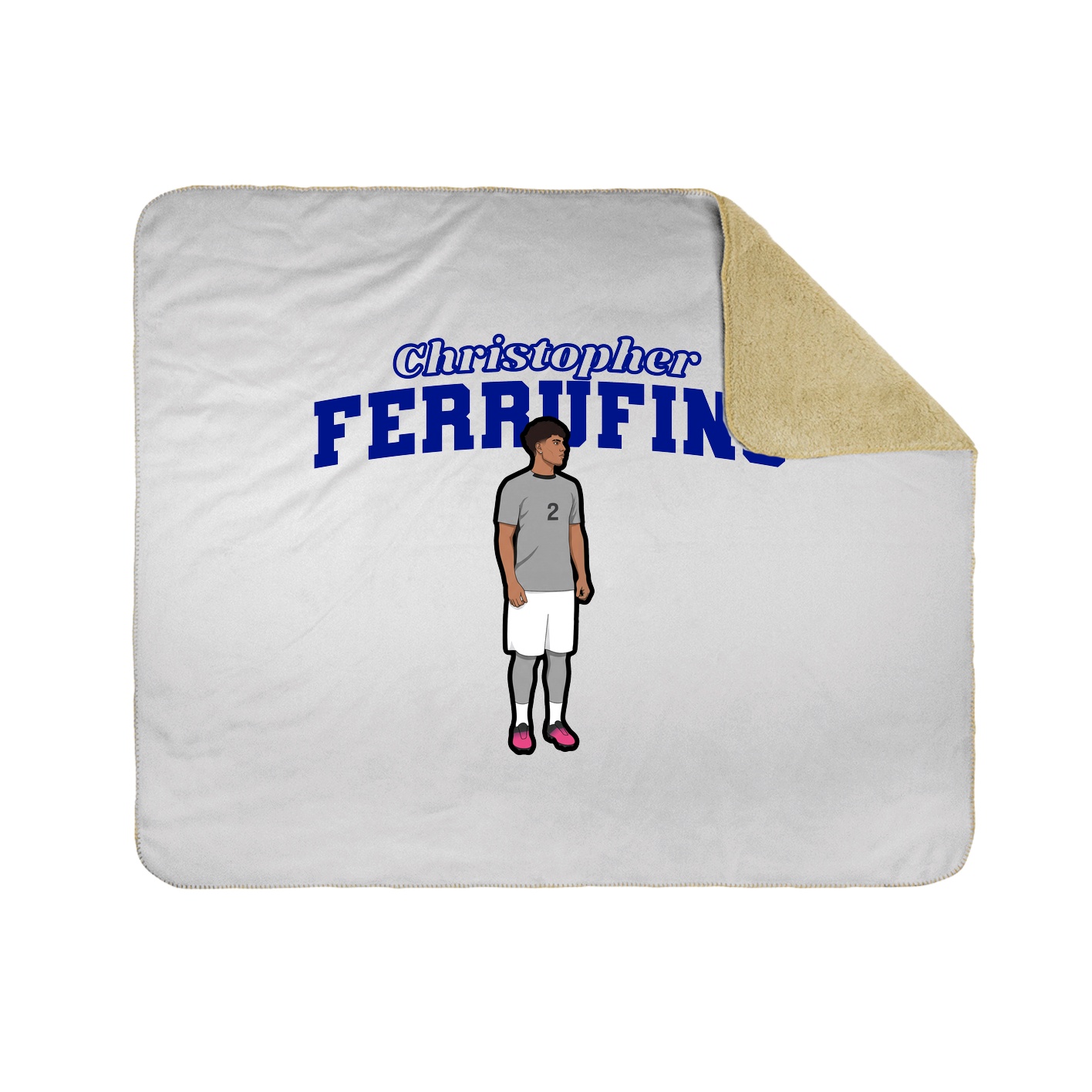 Throw Blanket — Name Arch in White