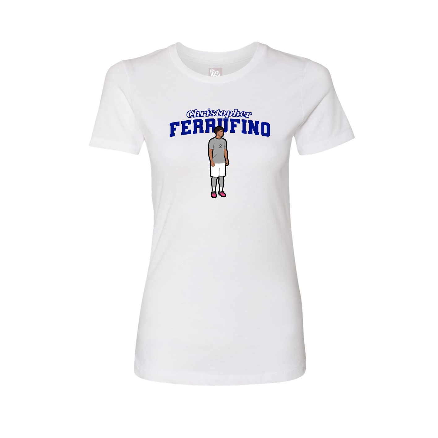 Fitted Women's Tee — Name Arch in White