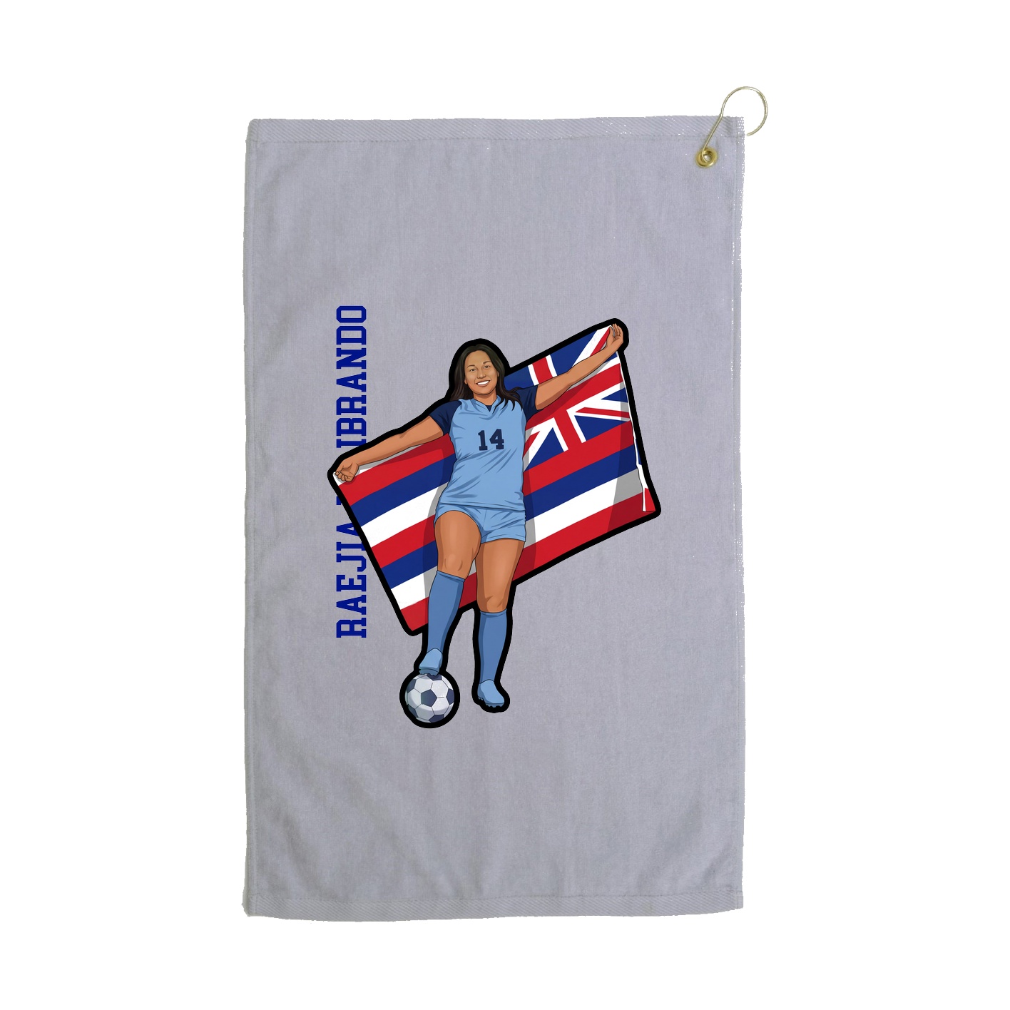 Golf Towel — Name Vertical in Grey