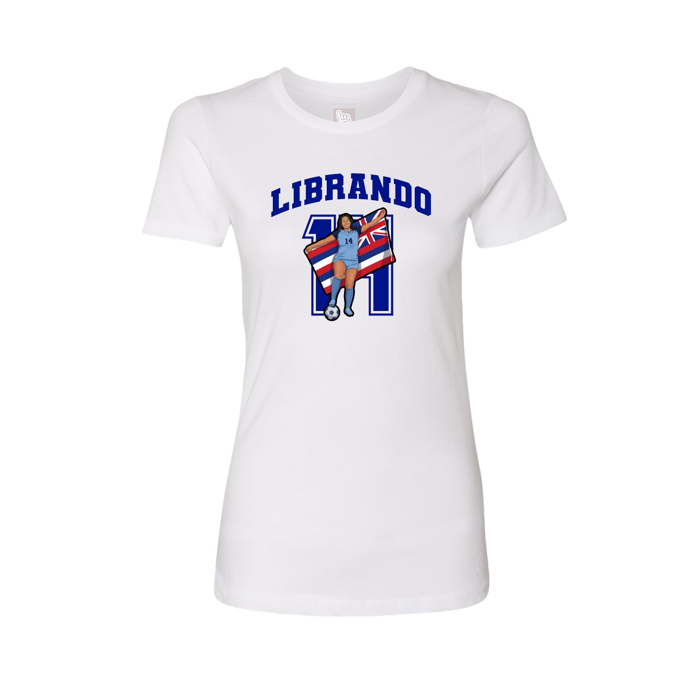 Fitted Women's Tee — Number in White