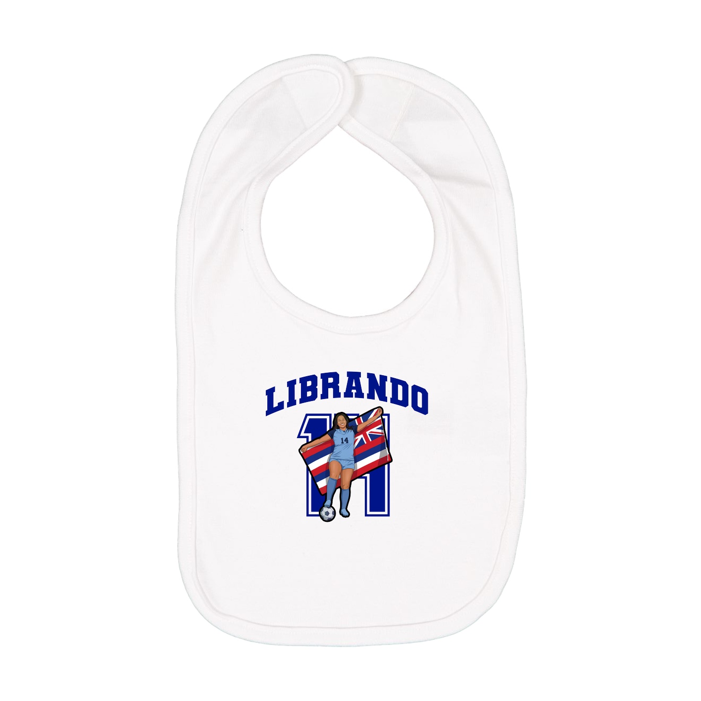 Infant Bib — Number in White