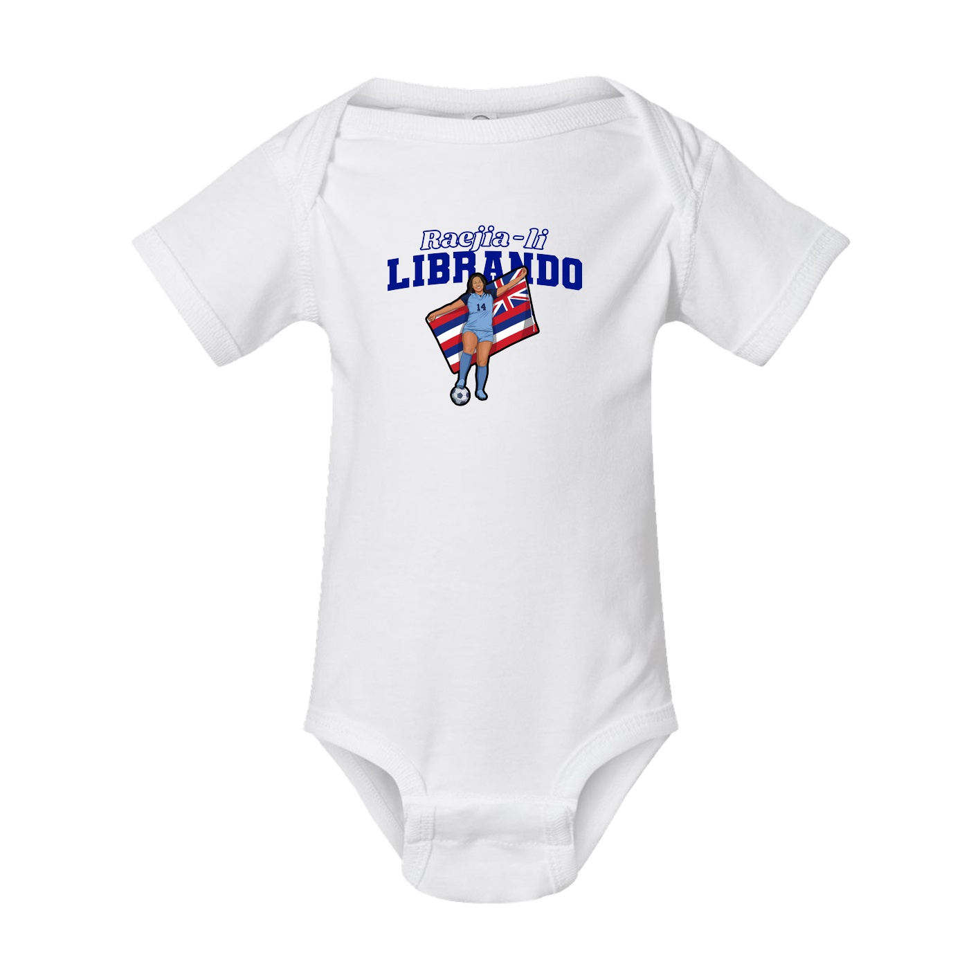 Baby Onesie — Name Arch in White