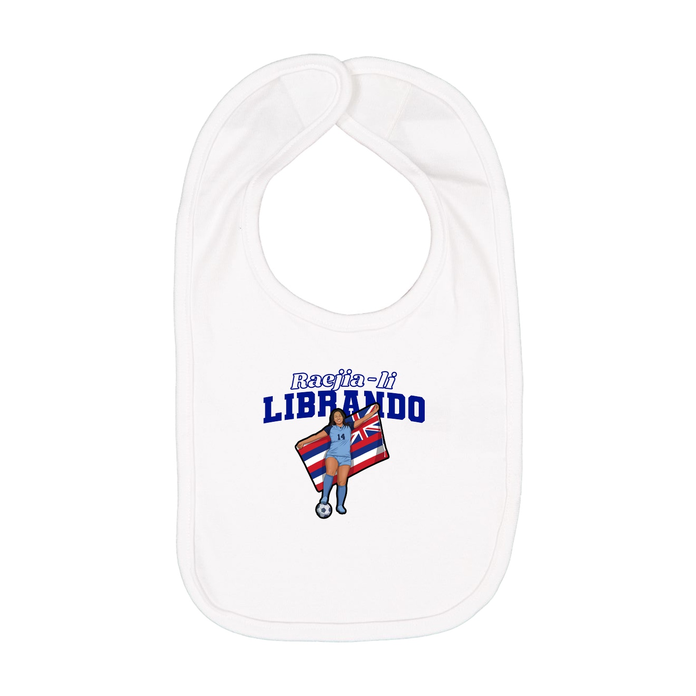 Infant Bib — Name Arch in White