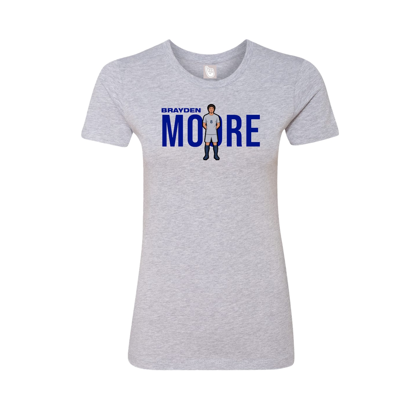 Fitted Women's Tee — Player Name in Grey