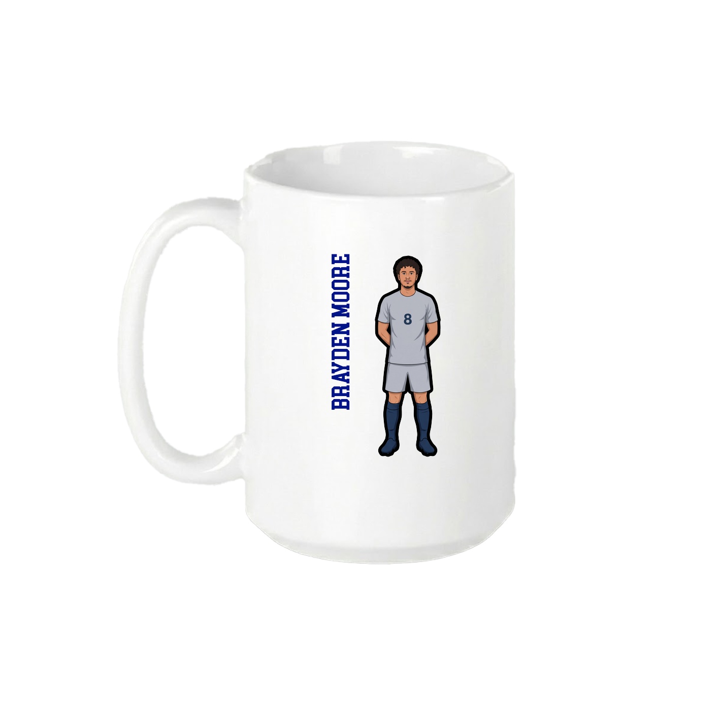 15oz Coffee Mug — Name Vertical in White