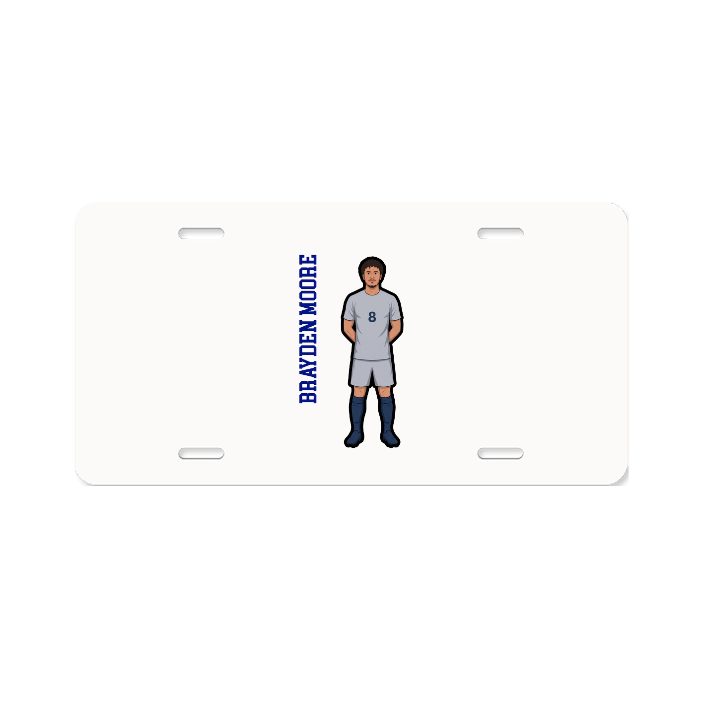 License Plate — Name Vertical in Classic