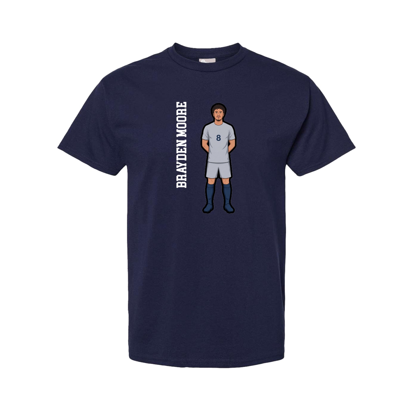Tee — Name Vertical in Navy