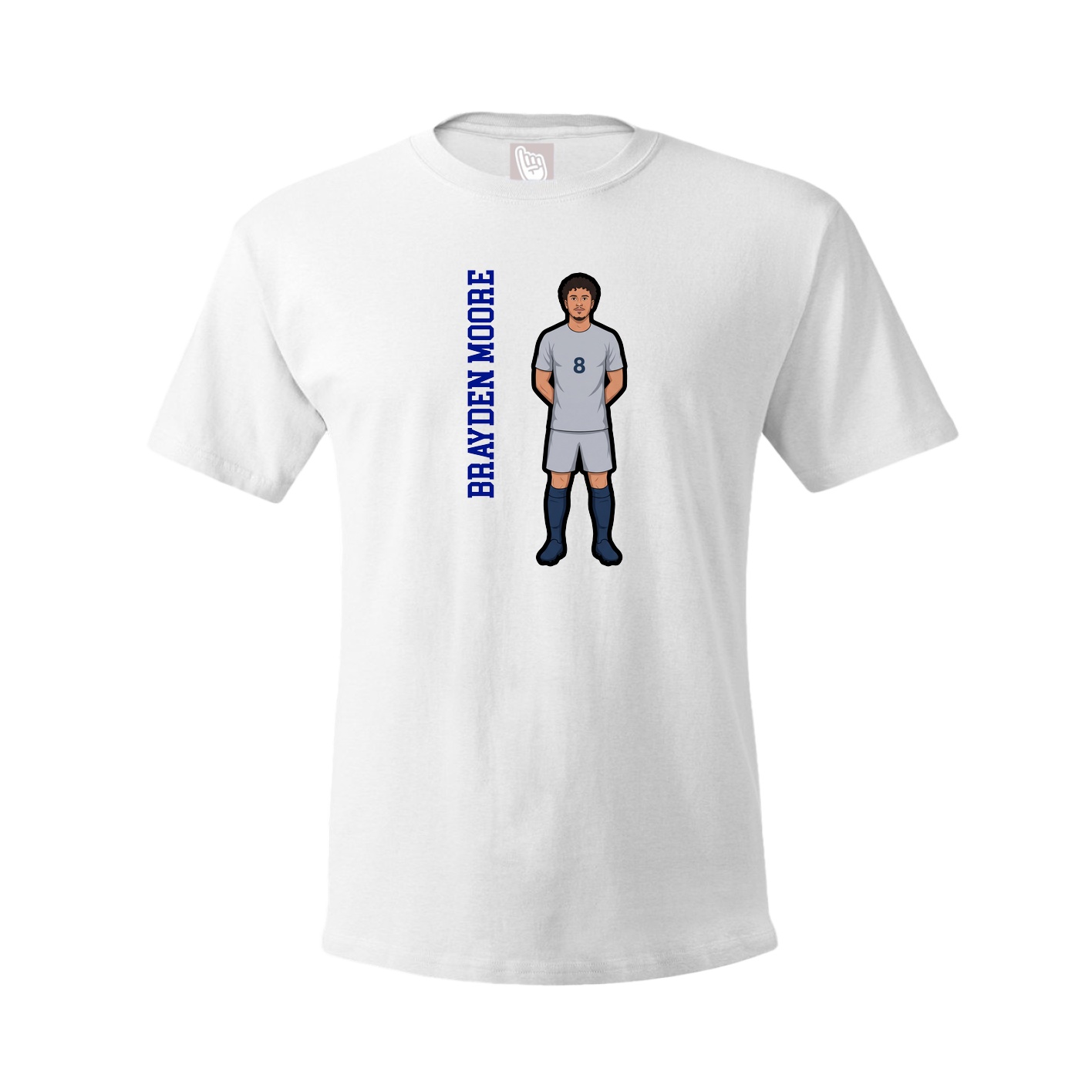 Youth Tee — Name Vertical in White