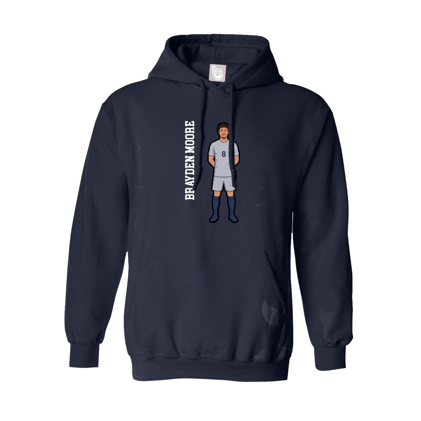 Youth Hoodie — Name Vertical in Navy
