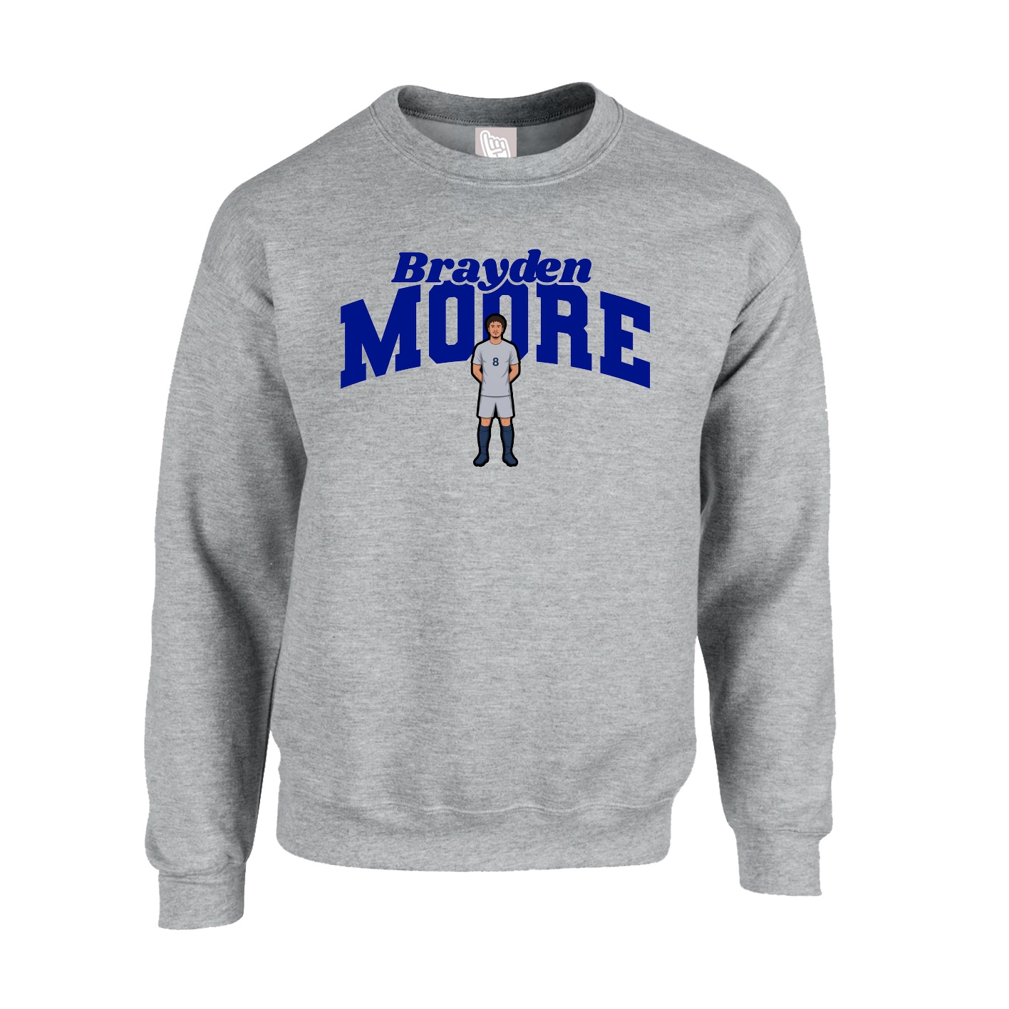 Fleece Crew — Signature Arch in Grey