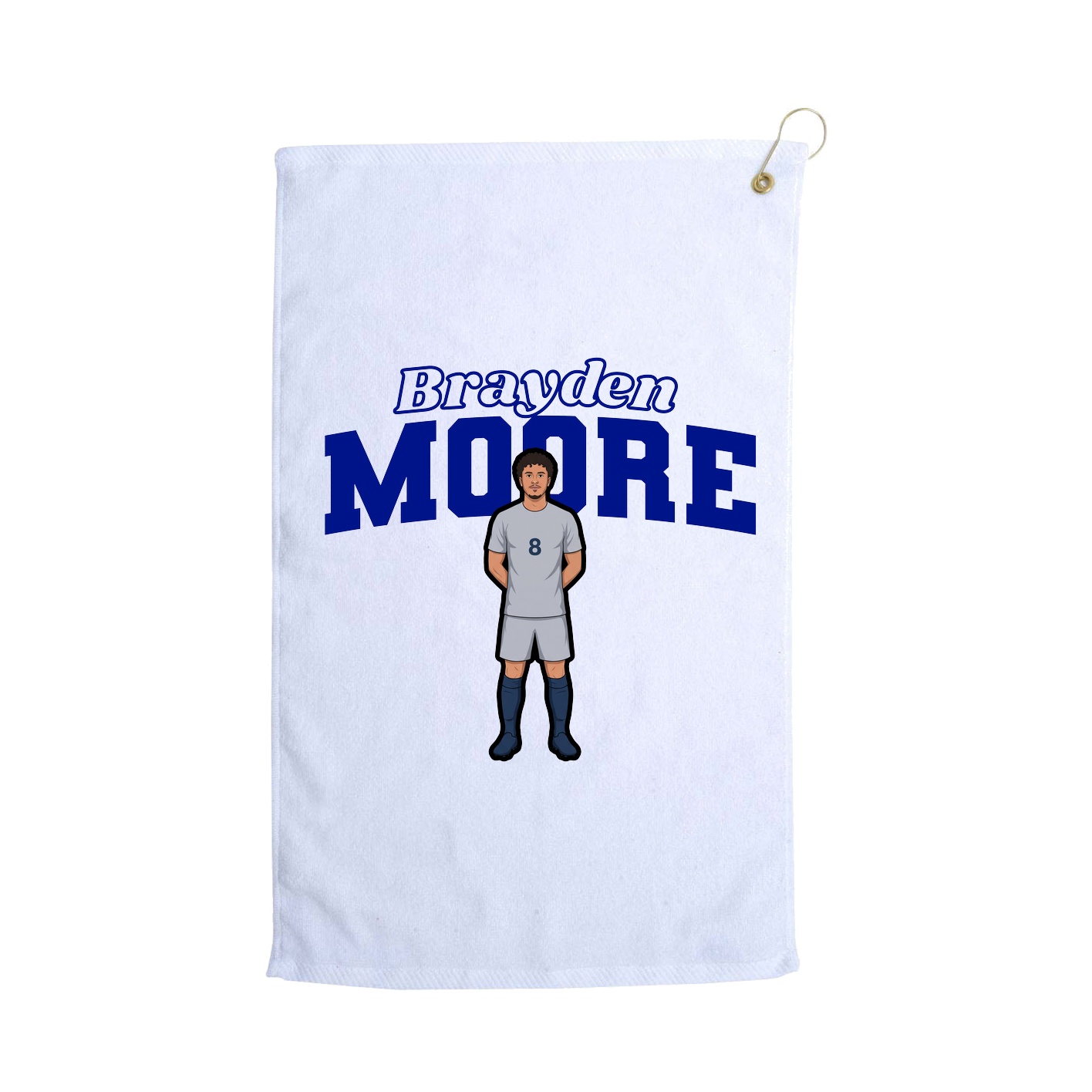 Golf Towel — Name Arch in White
