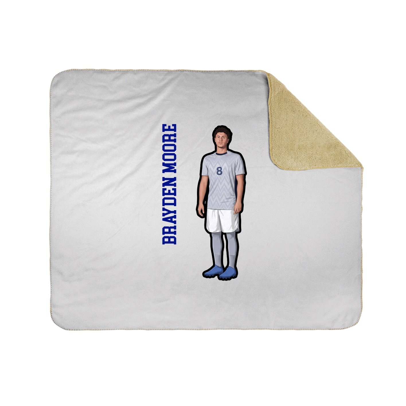 Throw Blanket — Name Vertical in White