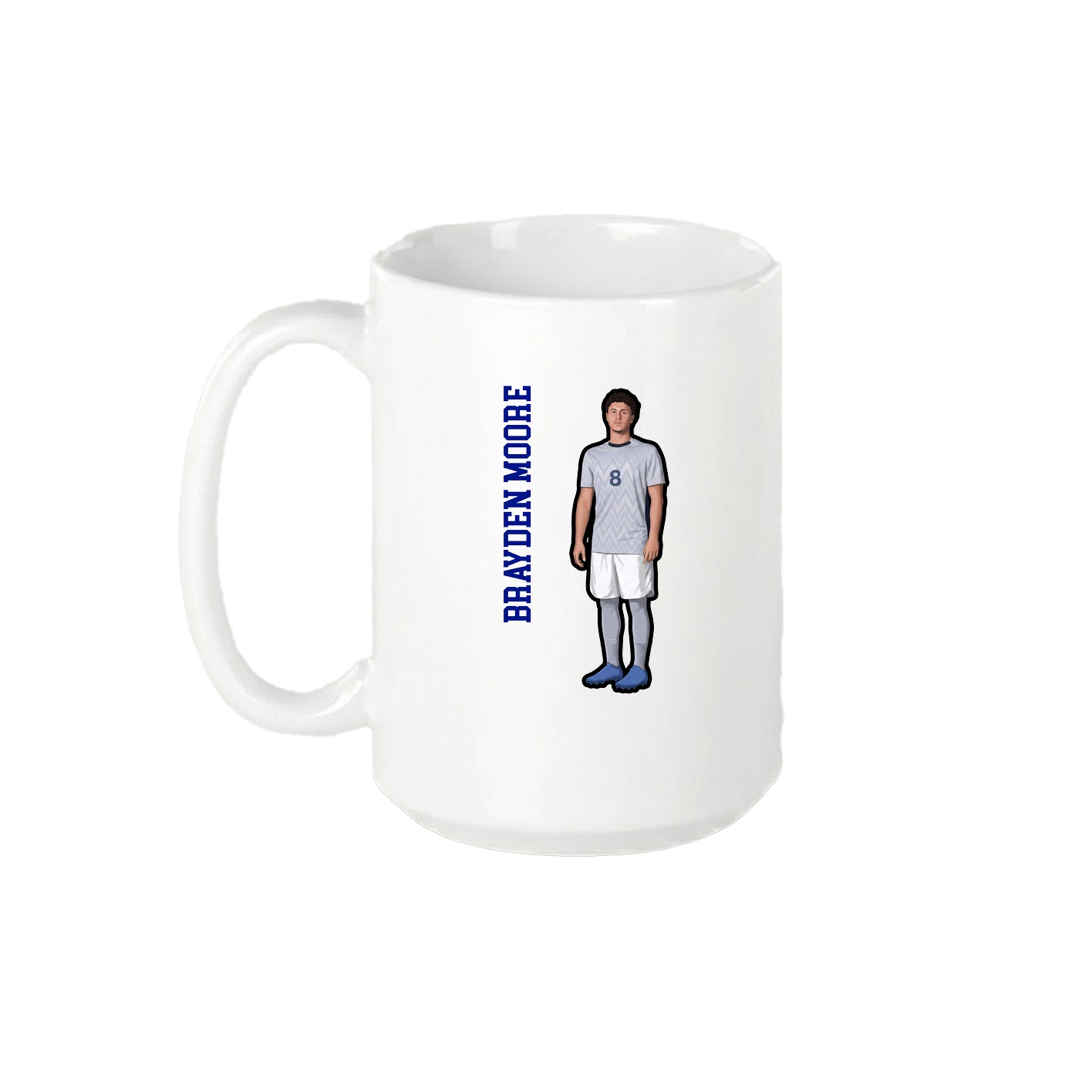 15oz Coffee Mug — Name Vertical in White