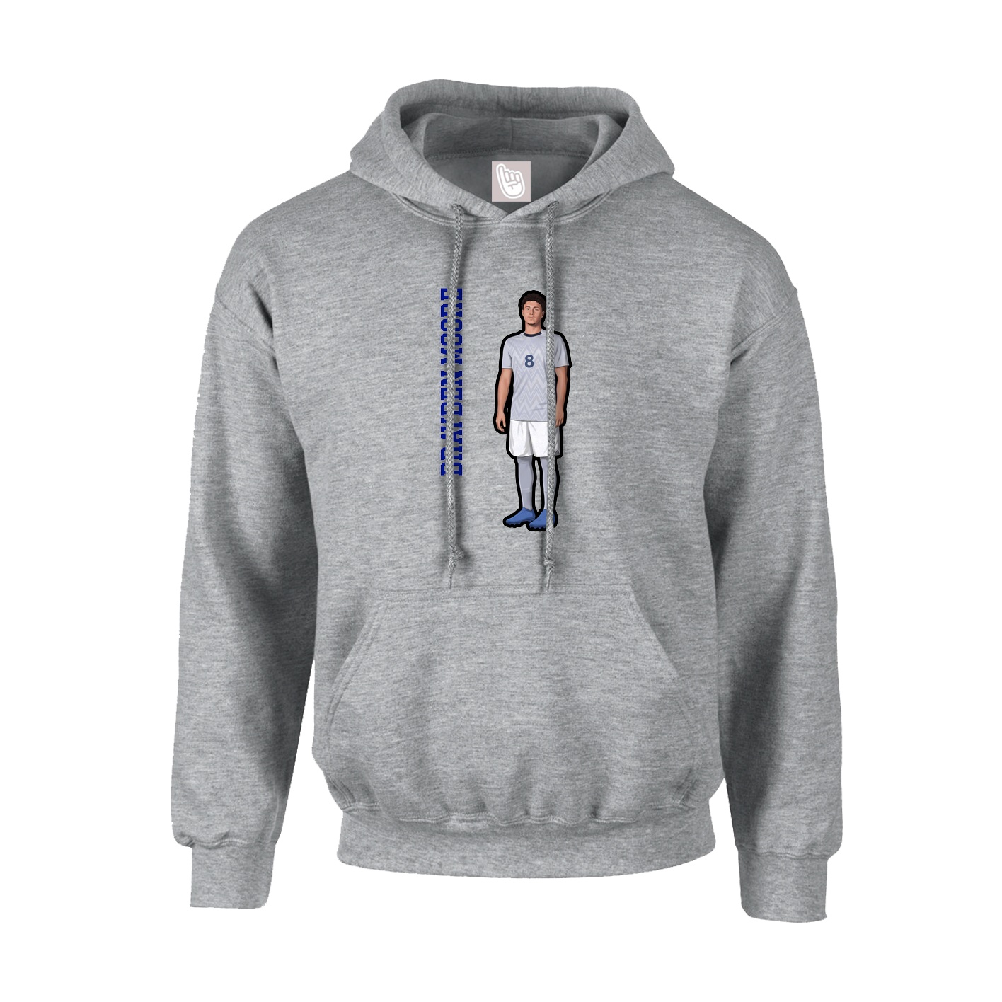 Youth Hoodie — Name Vertical in Grey