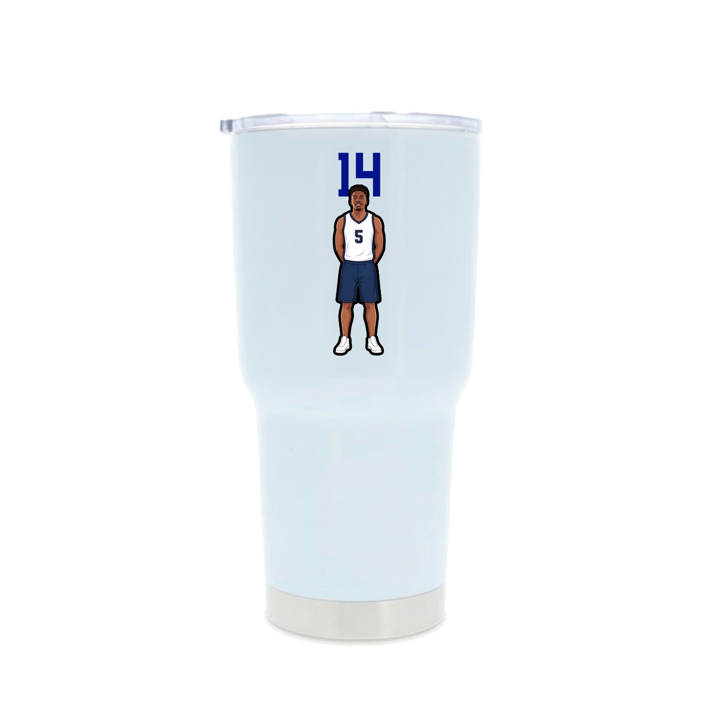 30oz Stainless Steel Tumbler — Number Top in White