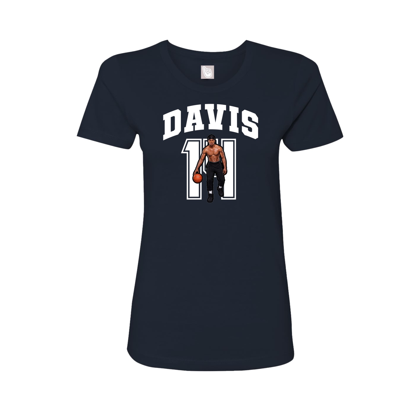 Fitted Women's Tee — Number in Navy
