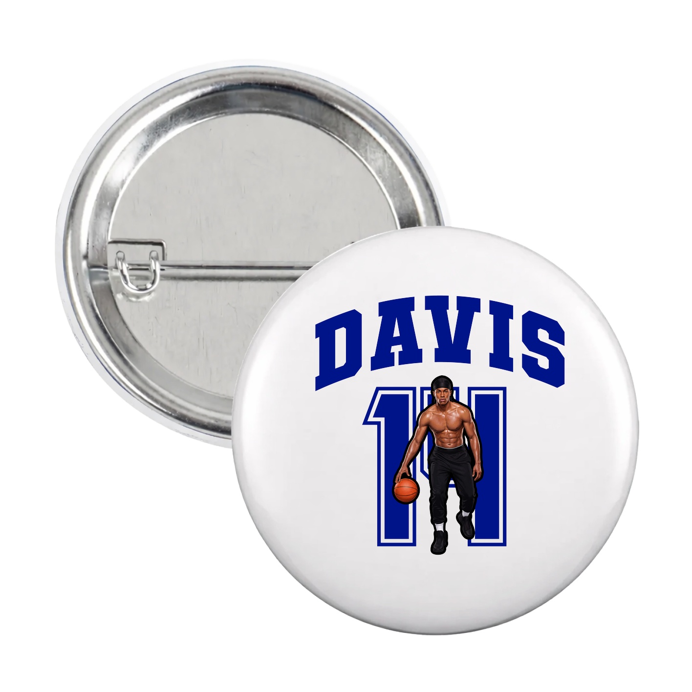 Game Day Button — Number in White