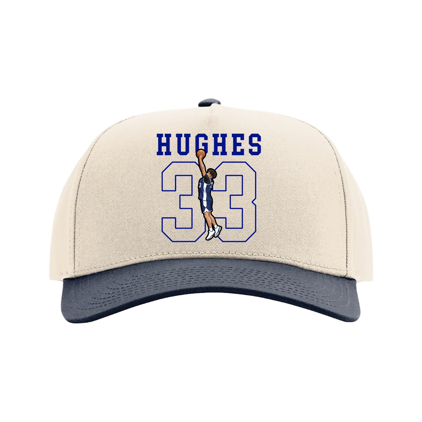 Full Fabric Five-Panel Champ Cap — Shirsey in Cream/Navy