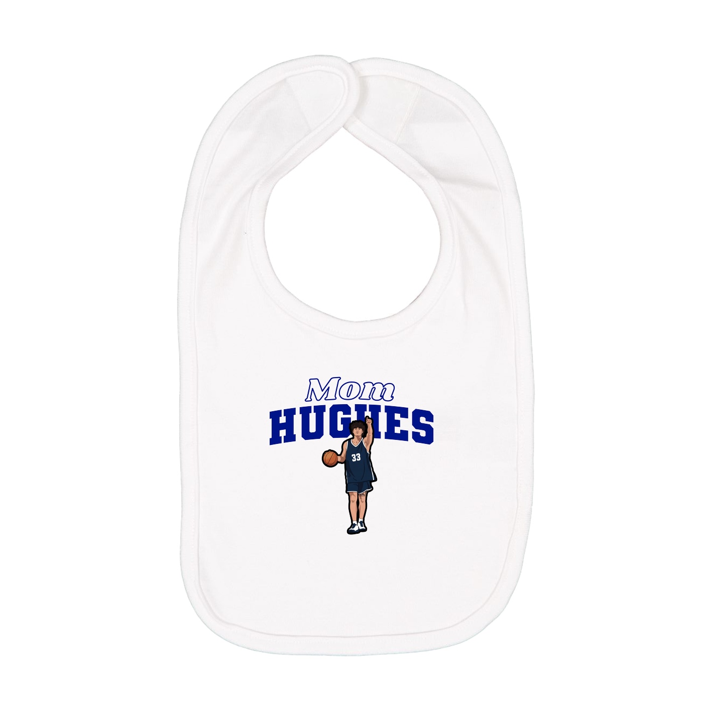 Infant Bib — Mothers Day Block in White