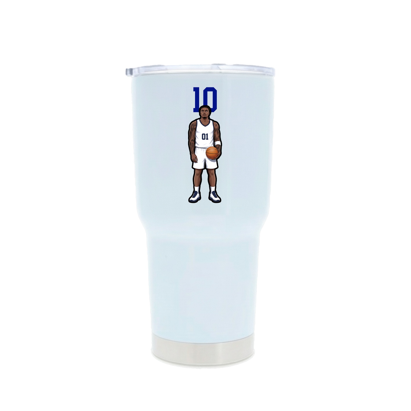 30oz Stainless Steel Tumbler — Number Top in White