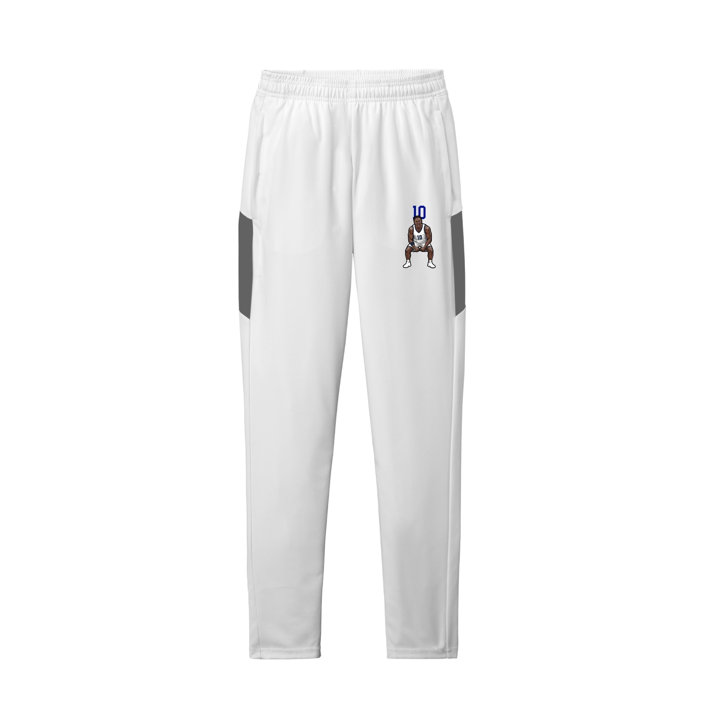 Team Travel Pant — Number Top in White/Grey