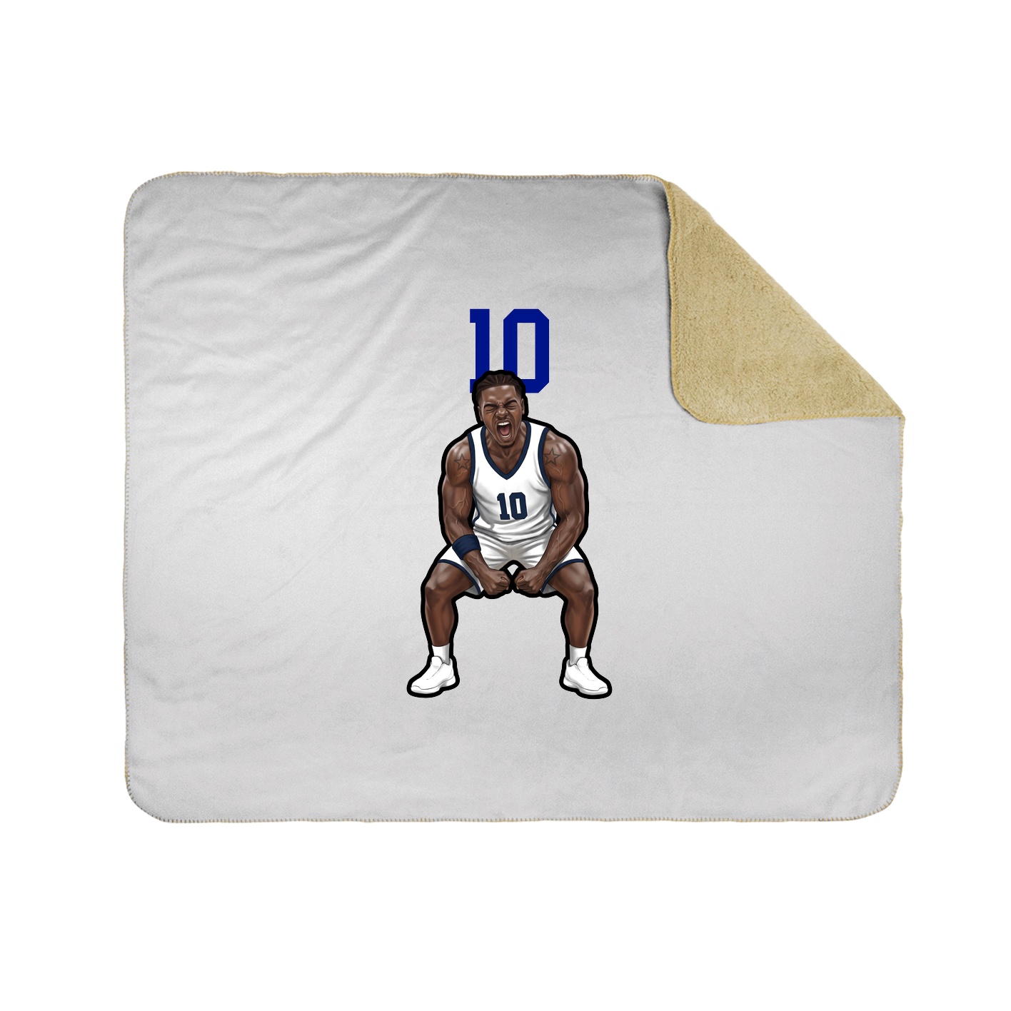 Throw Blanket — Number Top in White