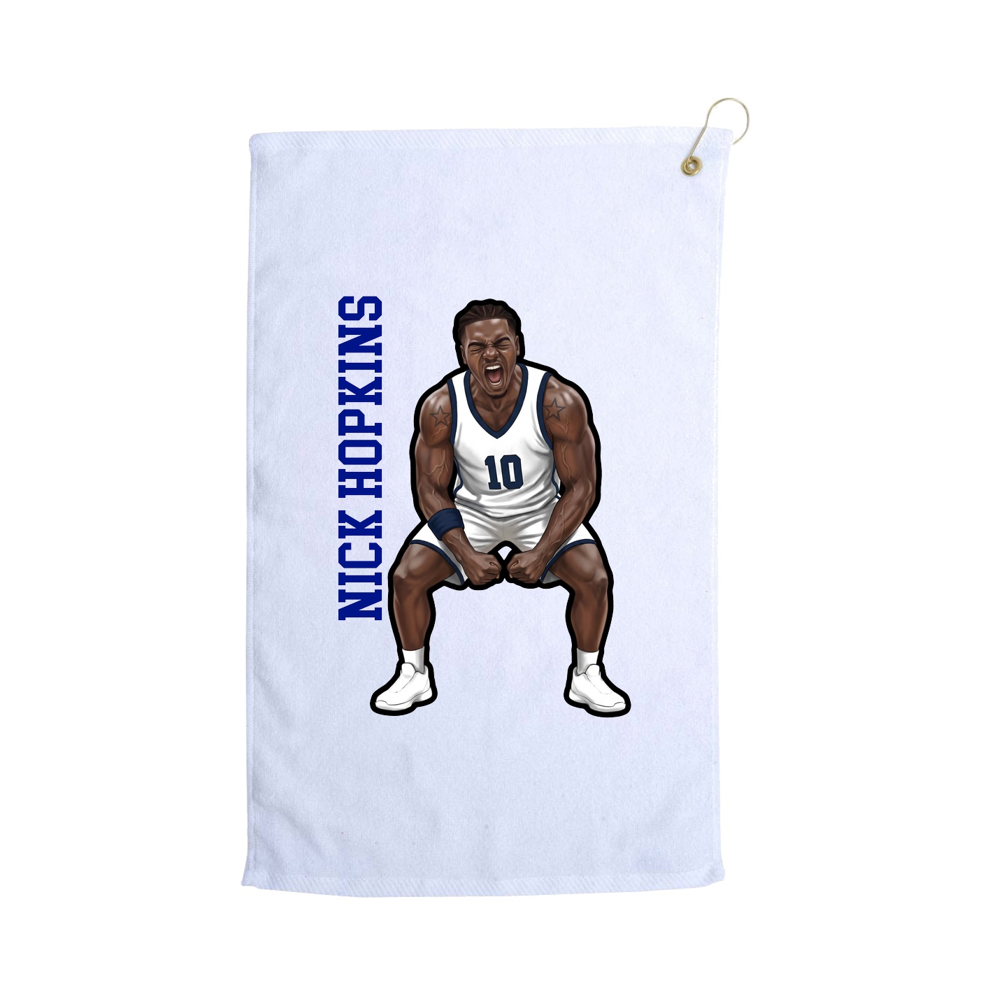 Golf Towel — Name Vertical in White