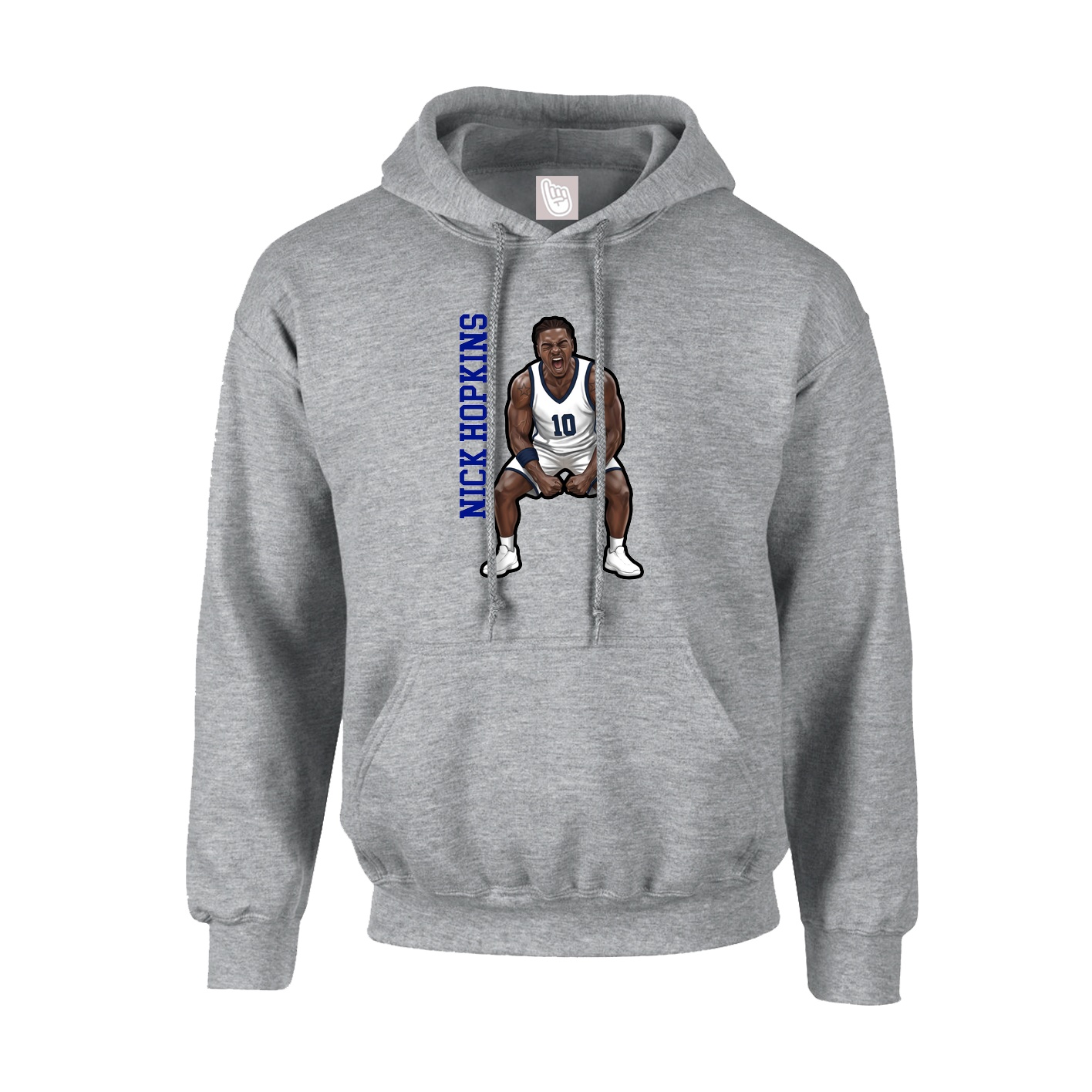Youth Hoodie — Name Vertical in Grey