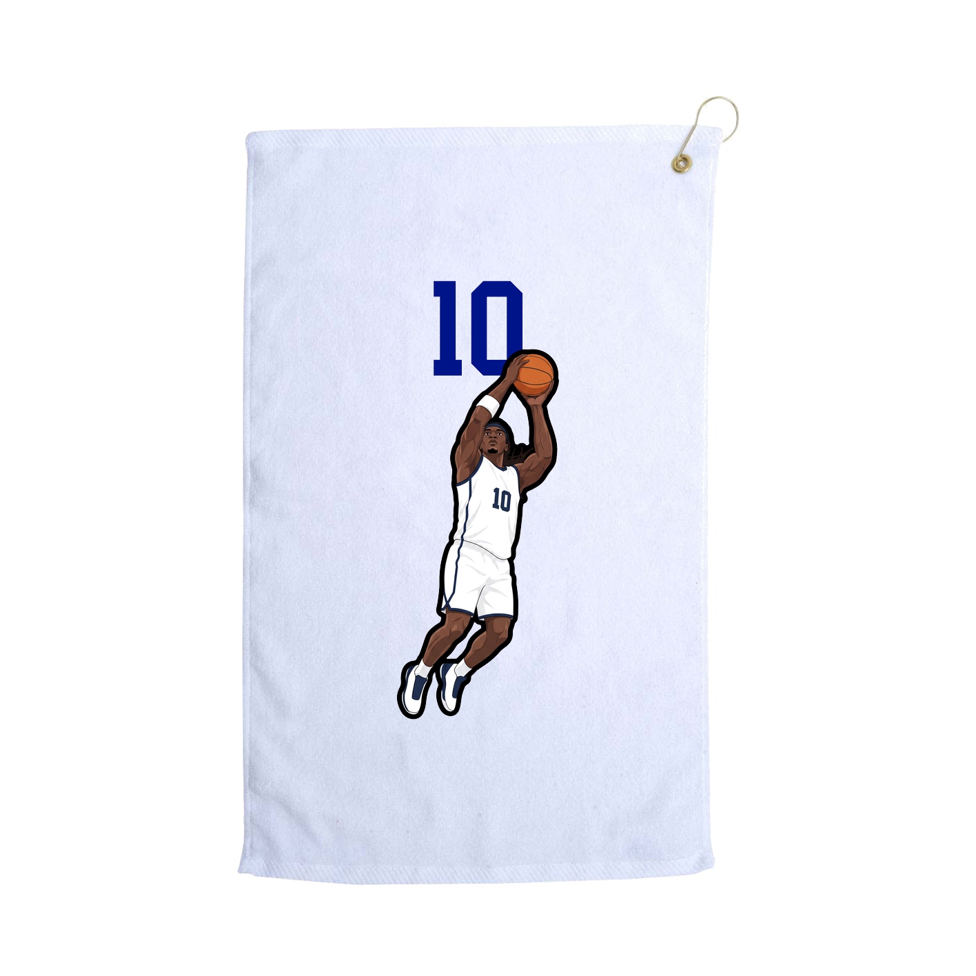 Golf Towel — Number Top in White