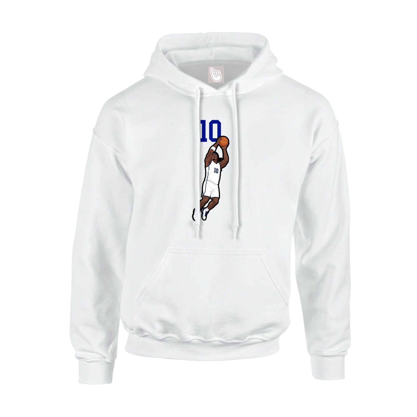 Youth Hoodie — Number Top in White