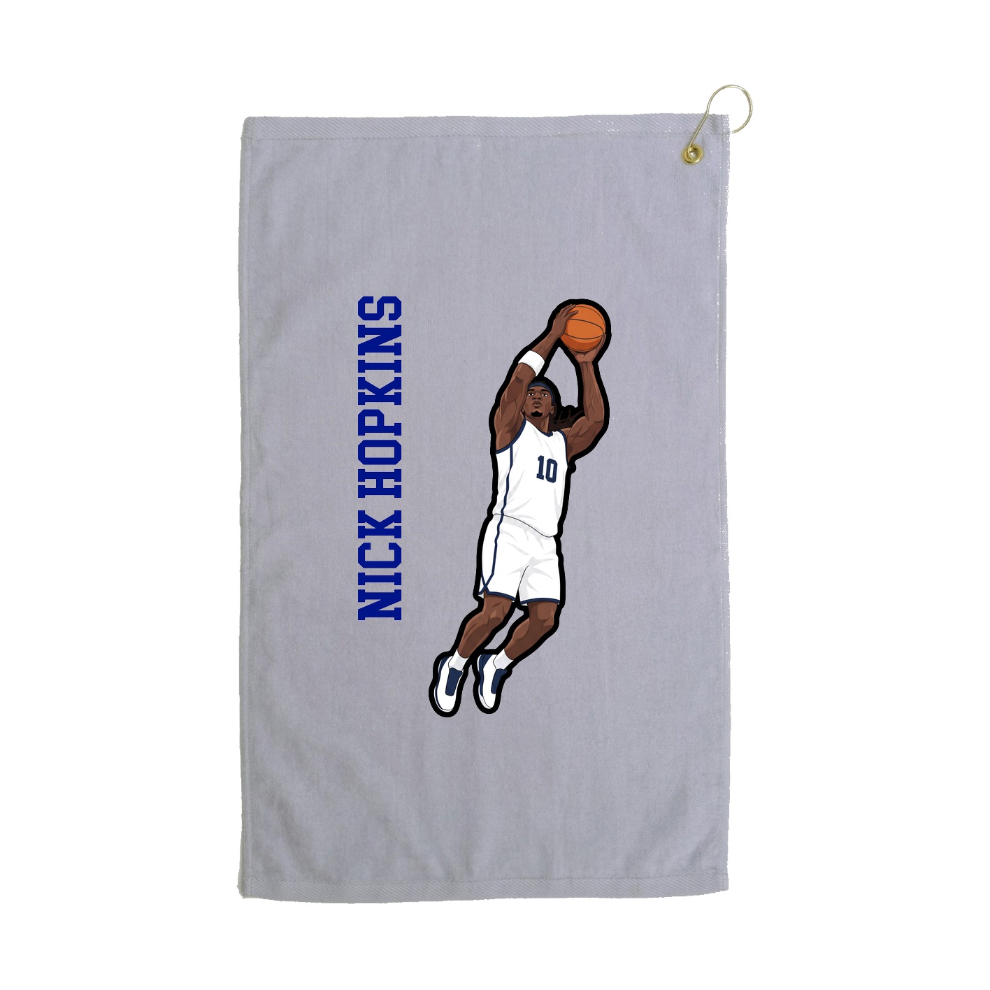 Golf Towel — Name Vertical in Grey