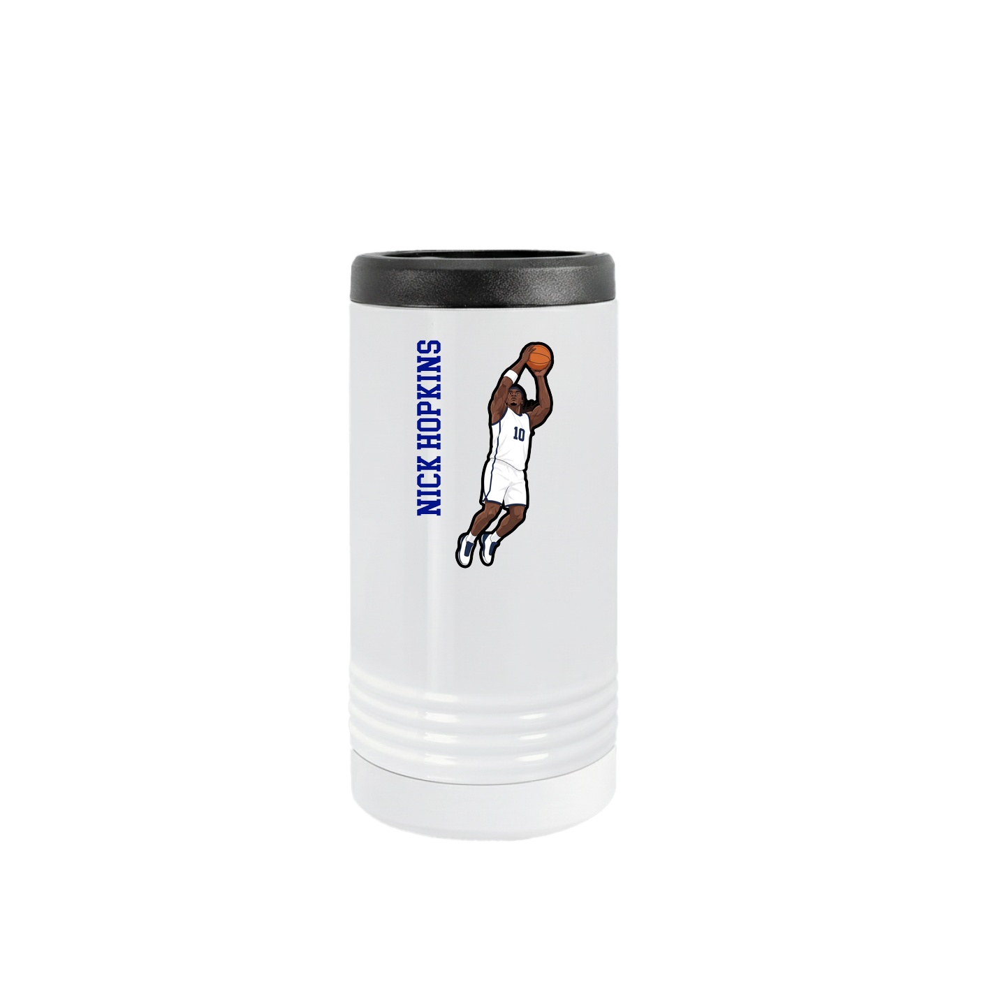 Slim Beverage Holder — Name Vertical in White