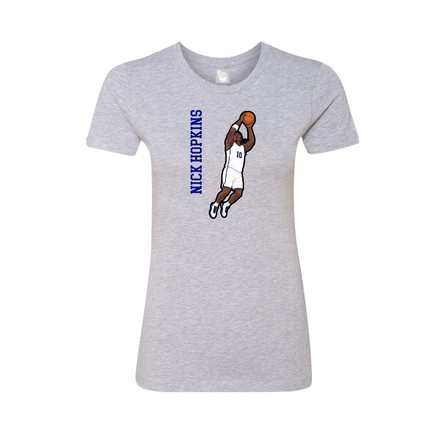 Womens Tee — Name Vertical in Grey