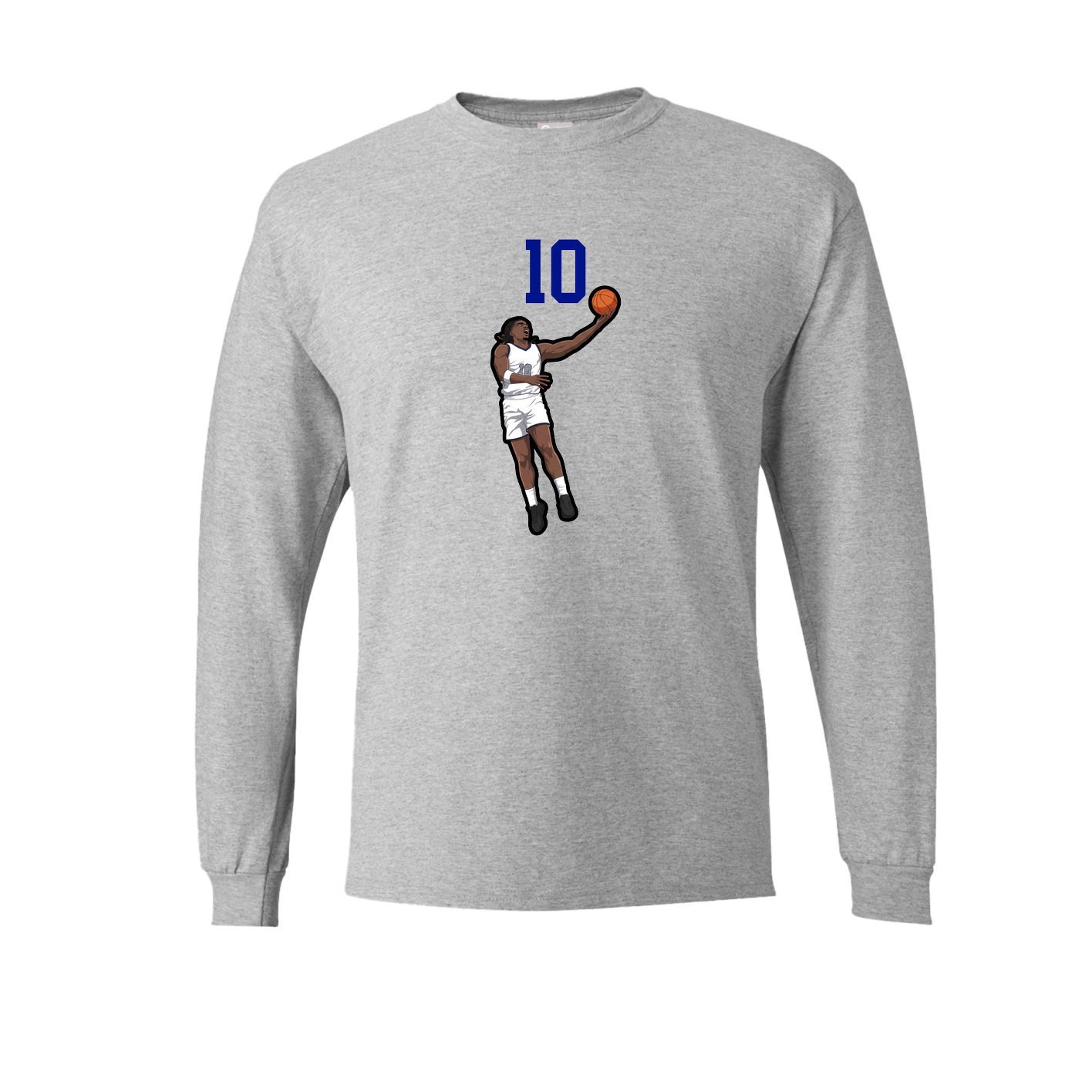 Long Sleeve Tee — Number Top in Grey