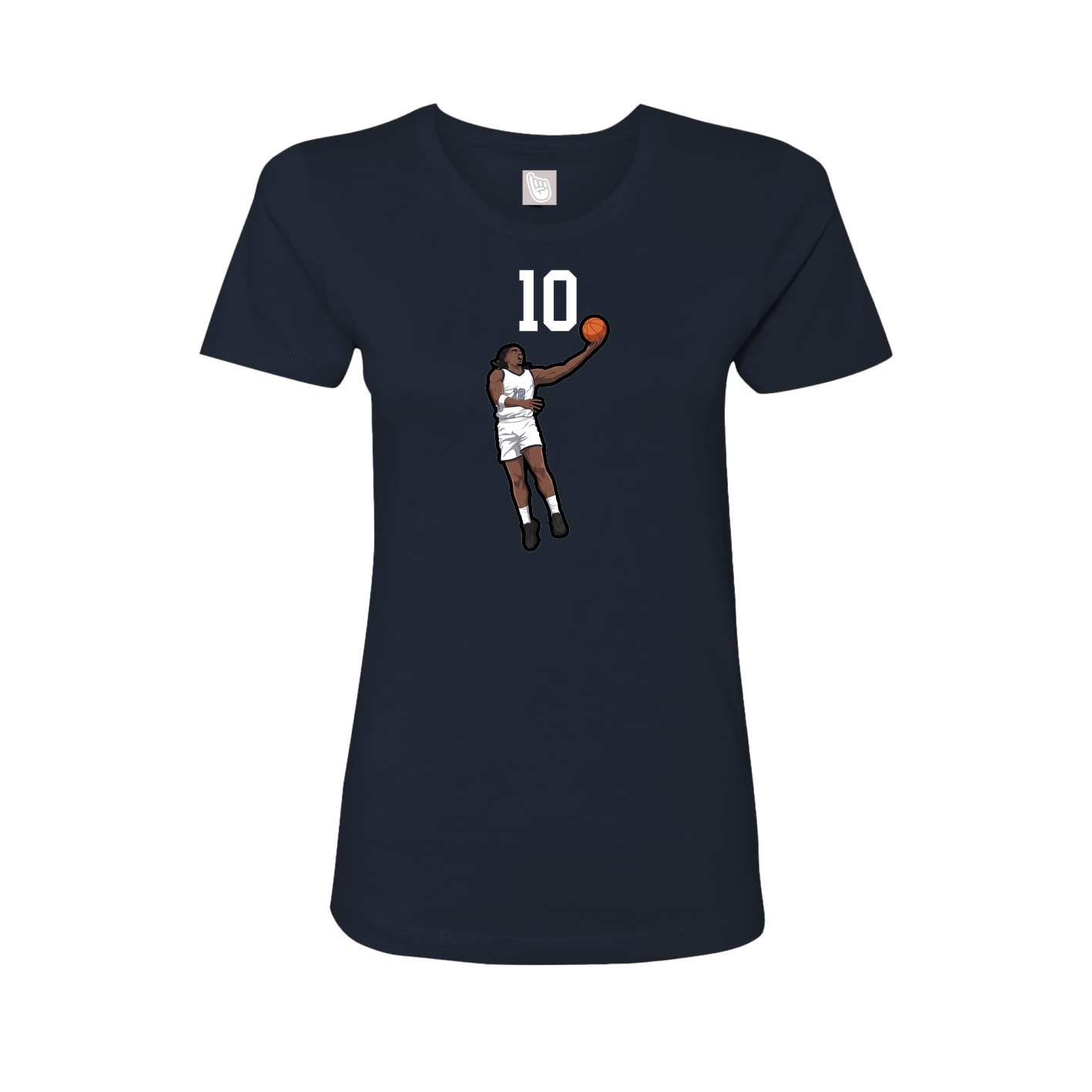 Fitted Women's Tee — Number Top in Navy