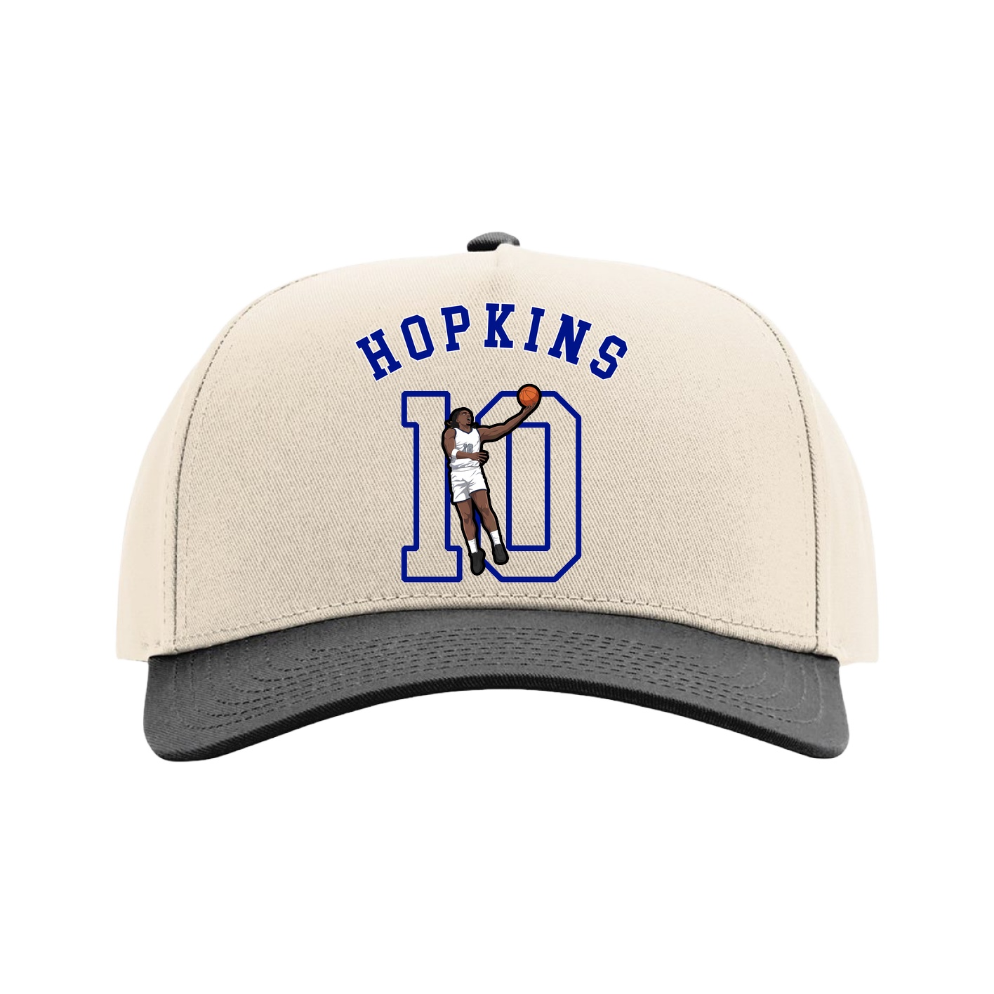 Full Fabric Five-Panel Champ Cap — Shirsey Arch in Cream/Black