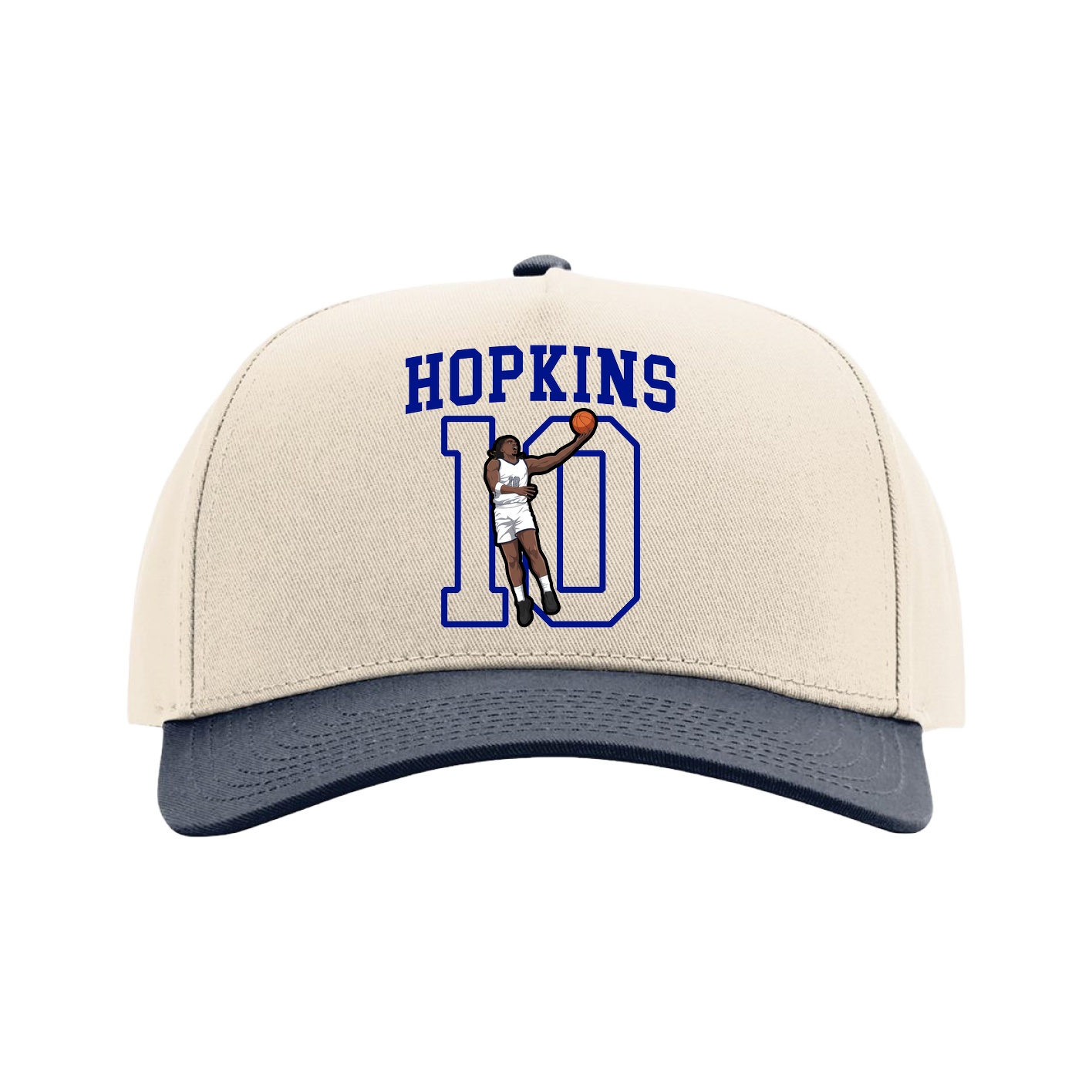 Full Fabric Five-Panel Champ Cap — Shirsey in Cream/Navy