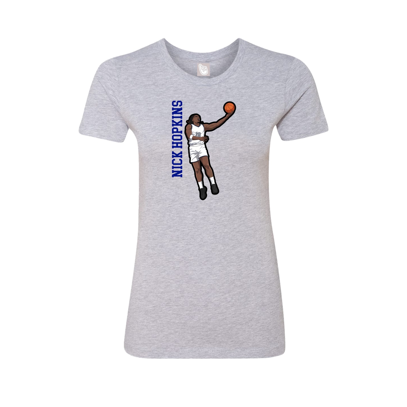 Womens Tee — Name Vertical in Grey