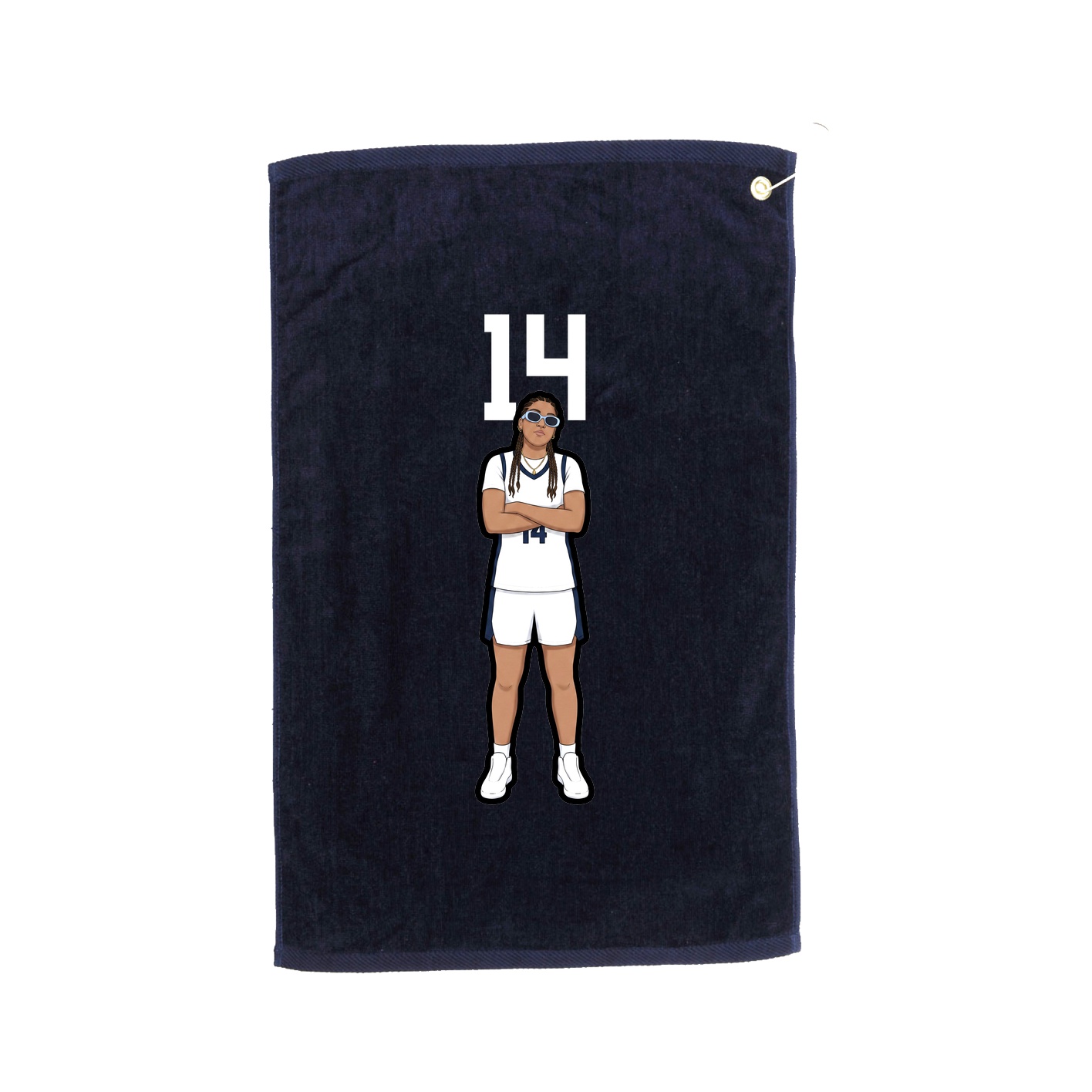 Golf Towel — Number Top in Navy