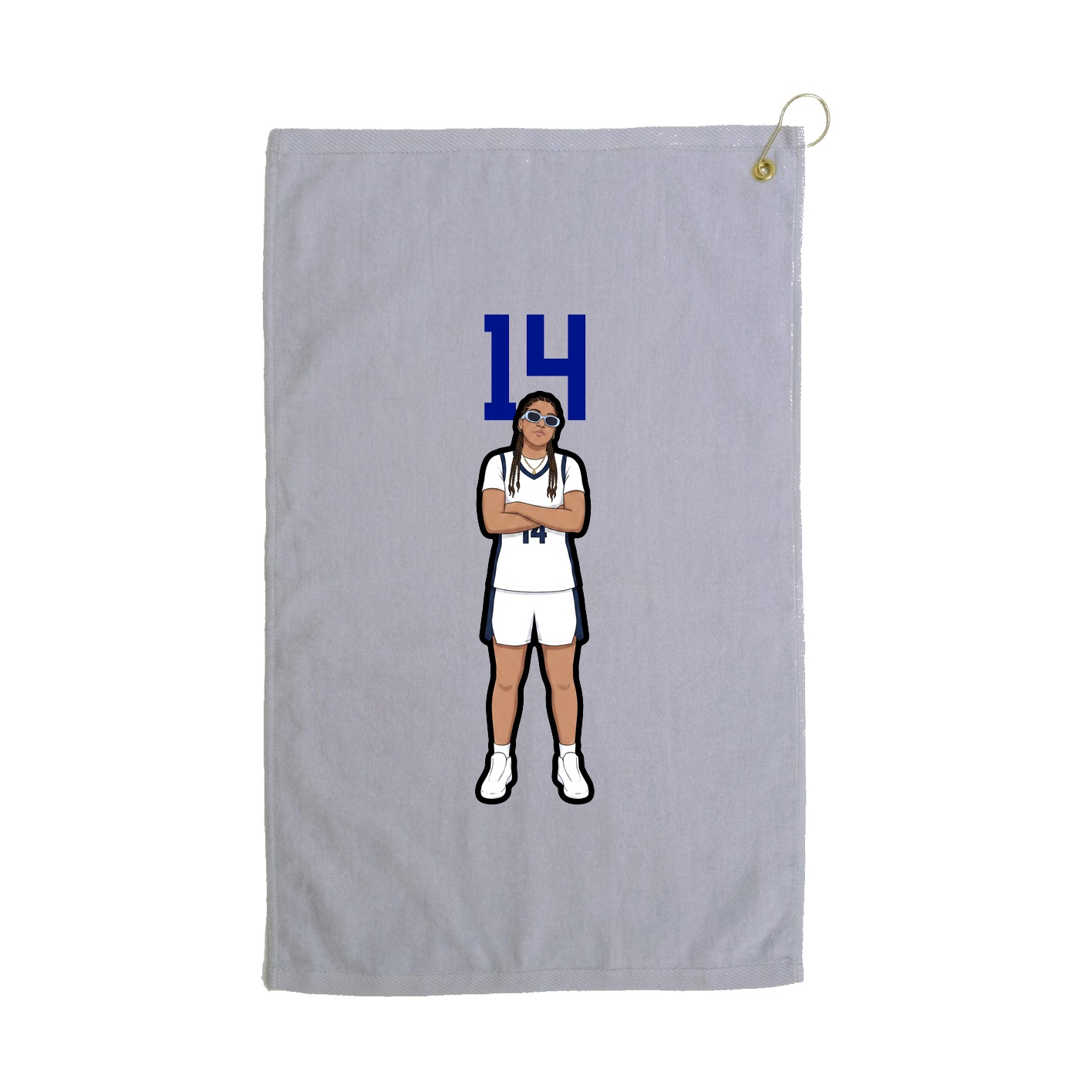 Golf Towel — Number Top in Grey