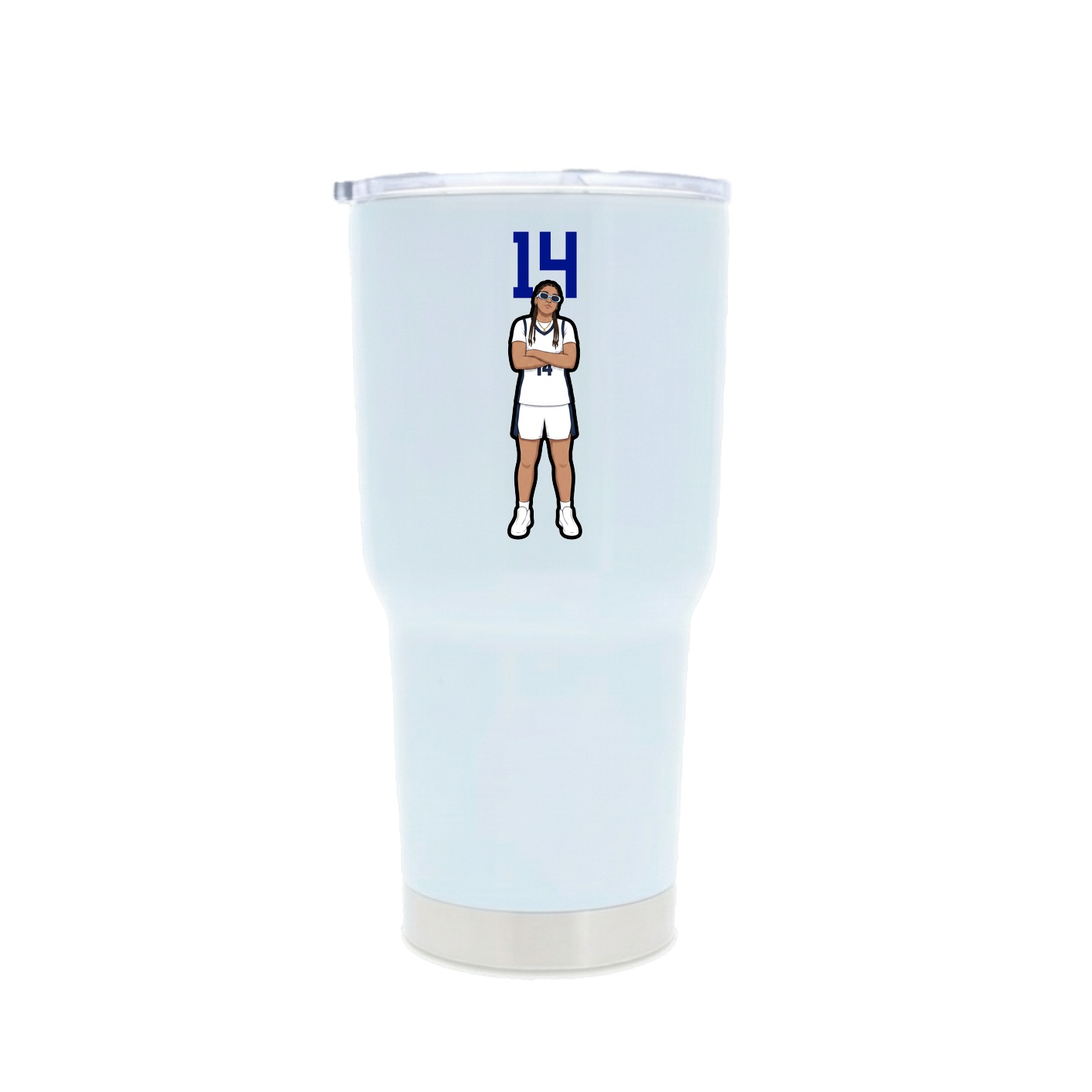 30oz Stainless Steel Tumbler — Number Top in White